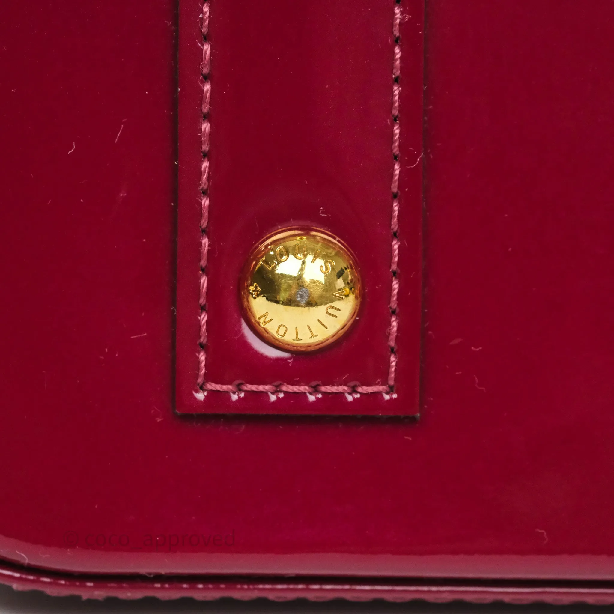 Louis Vuitton Alma BB Burgundy Patent Gold Hardware