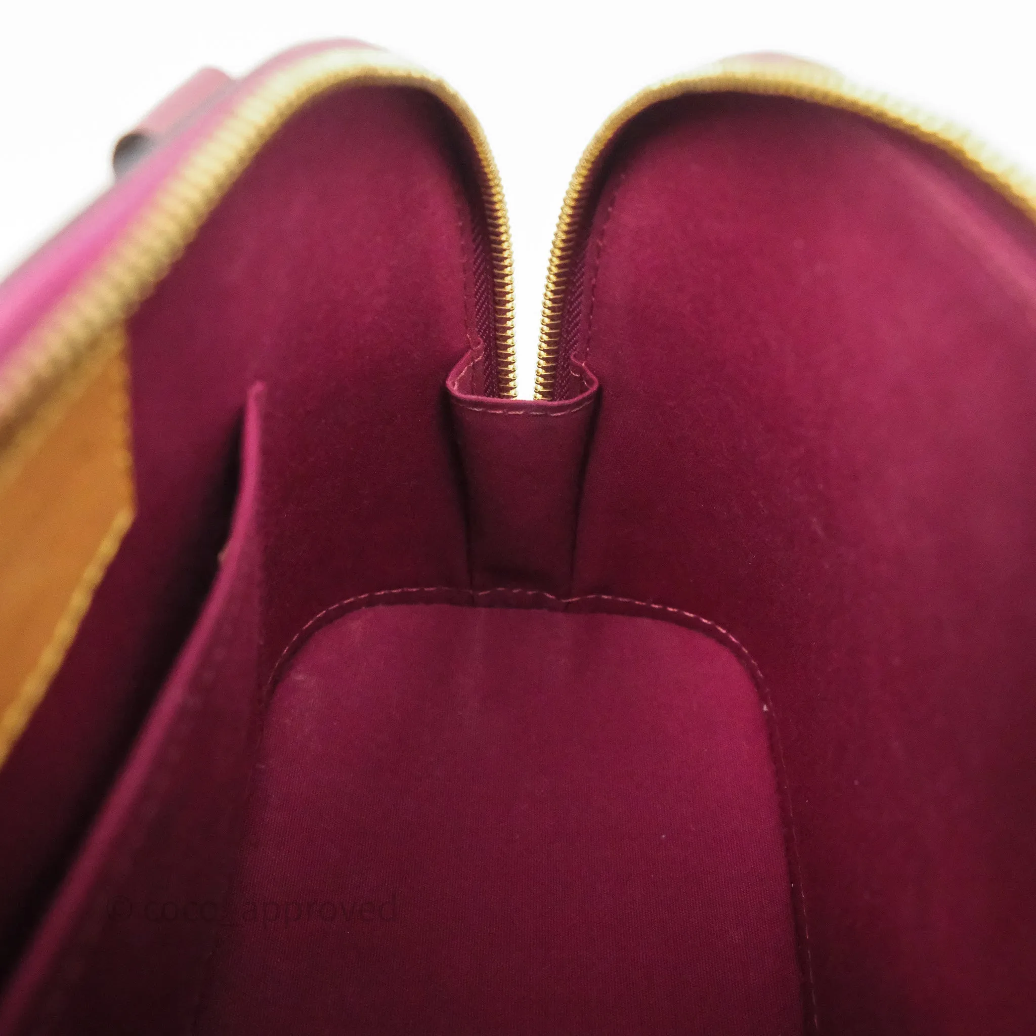 Louis Vuitton Alma BB Burgundy Patent Gold Hardware