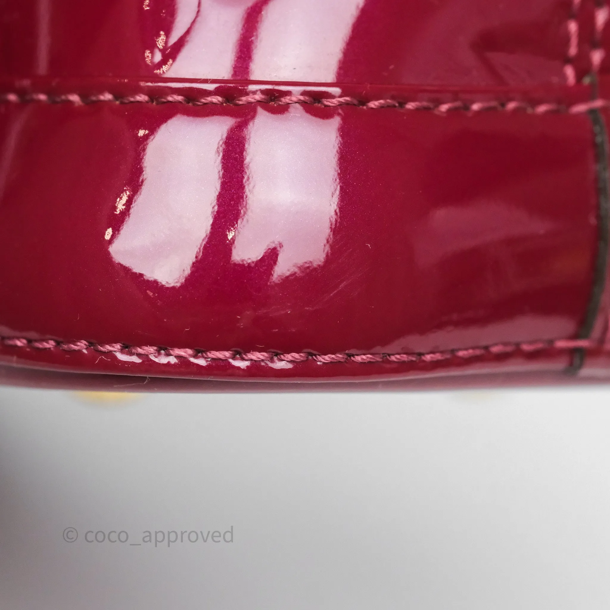 Louis Vuitton Alma BB Burgundy Patent Gold Hardware