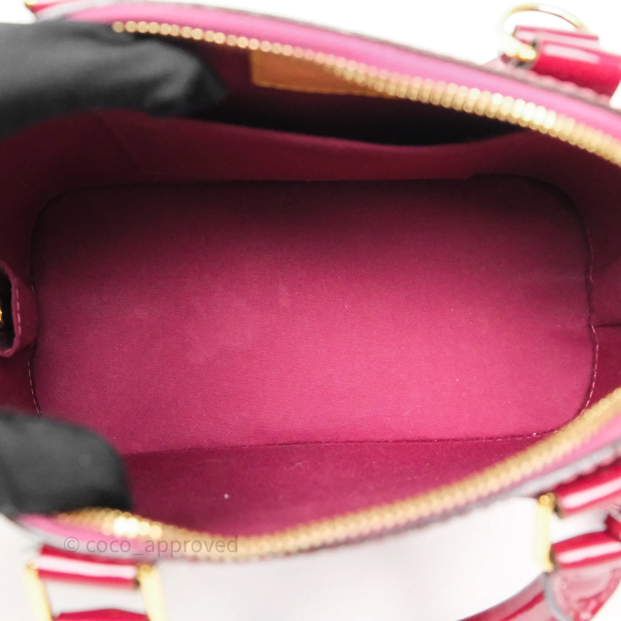 Louis Vuitton Alma BB Burgundy Patent Gold Hardware