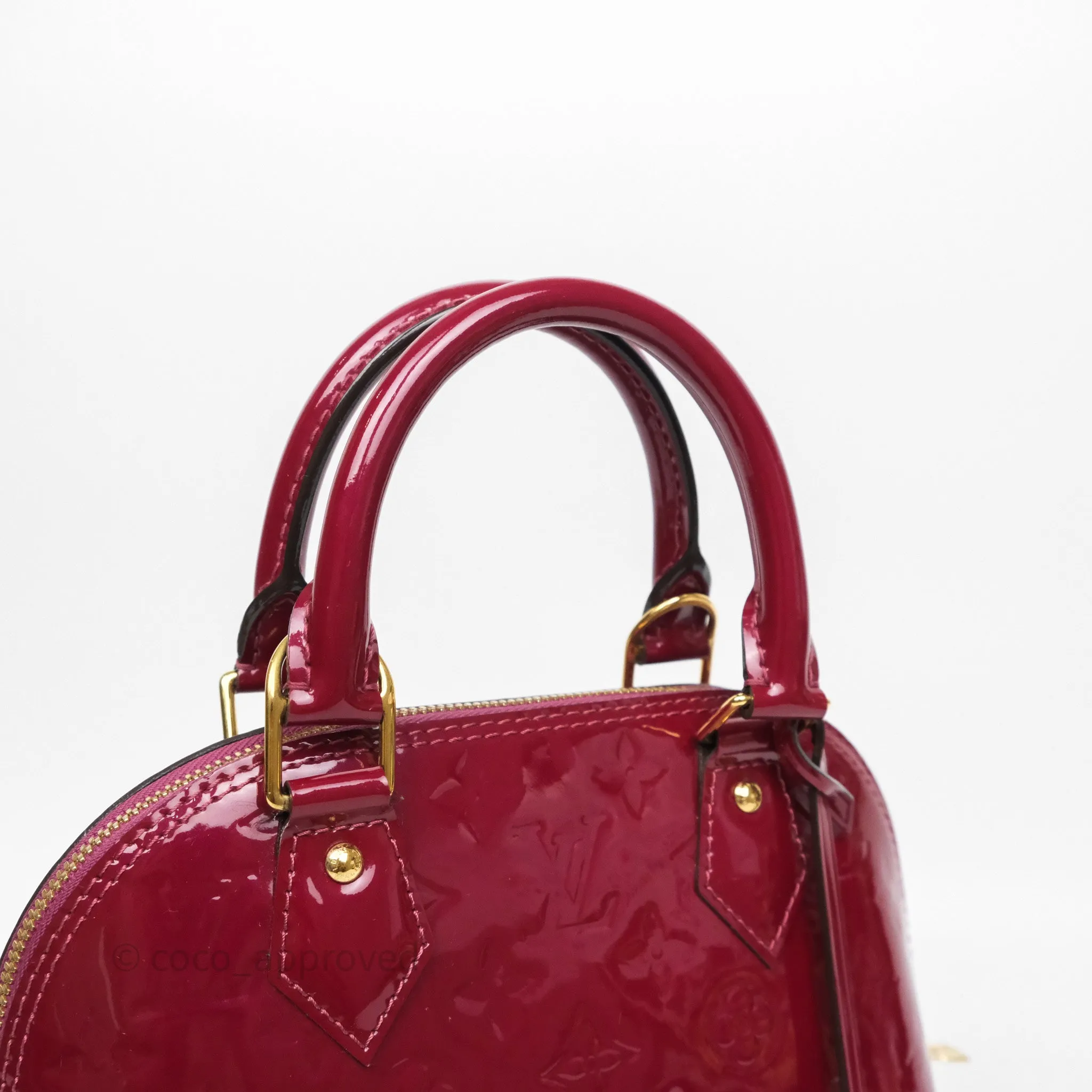 Louis Vuitton Alma BB Burgundy Patent Gold Hardware