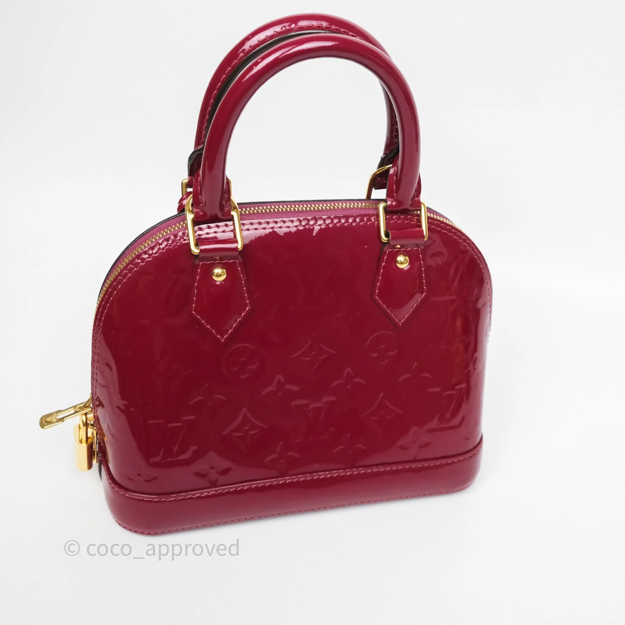 Louis Vuitton Alma BB Burgundy Patent Gold Hardware