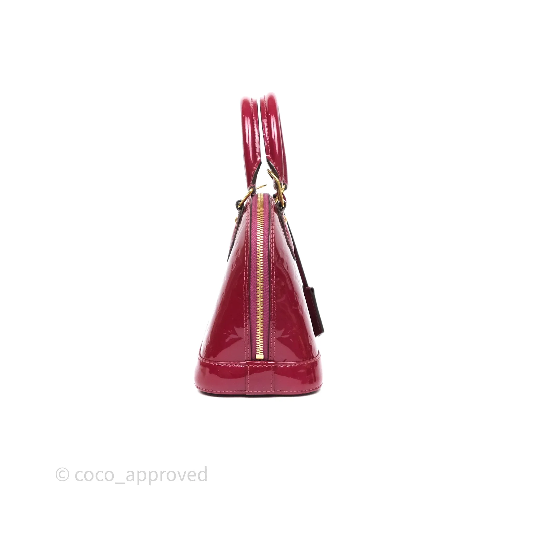 Louis Vuitton Alma BB Burgundy Patent Gold Hardware