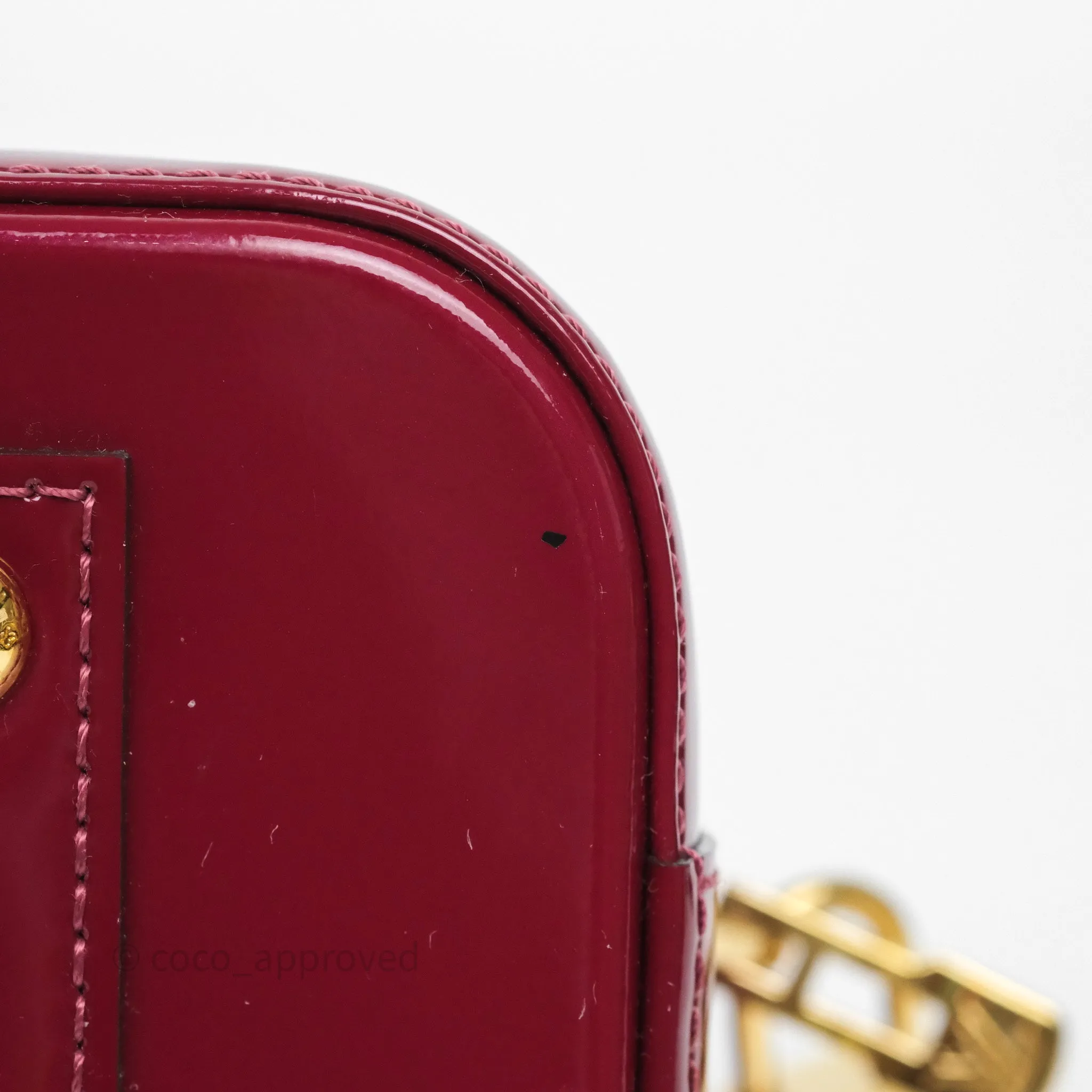 Louis Vuitton Alma BB Burgundy Patent Gold Hardware