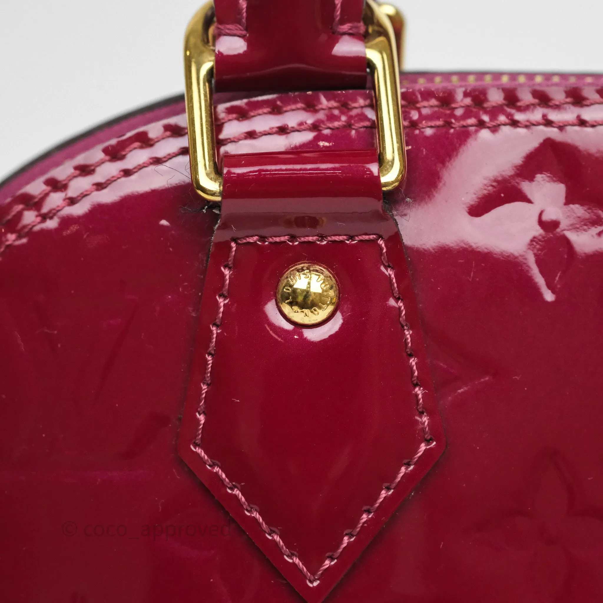 Louis Vuitton Alma BB Burgundy Patent Gold Hardware