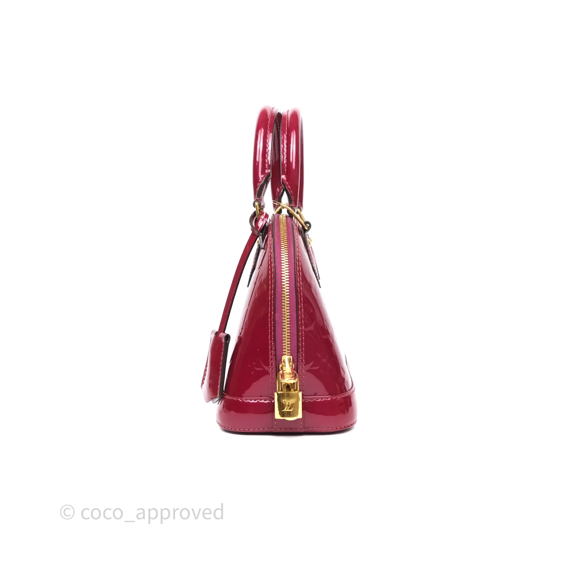 Louis Vuitton Alma BB Burgundy Patent Gold Hardware