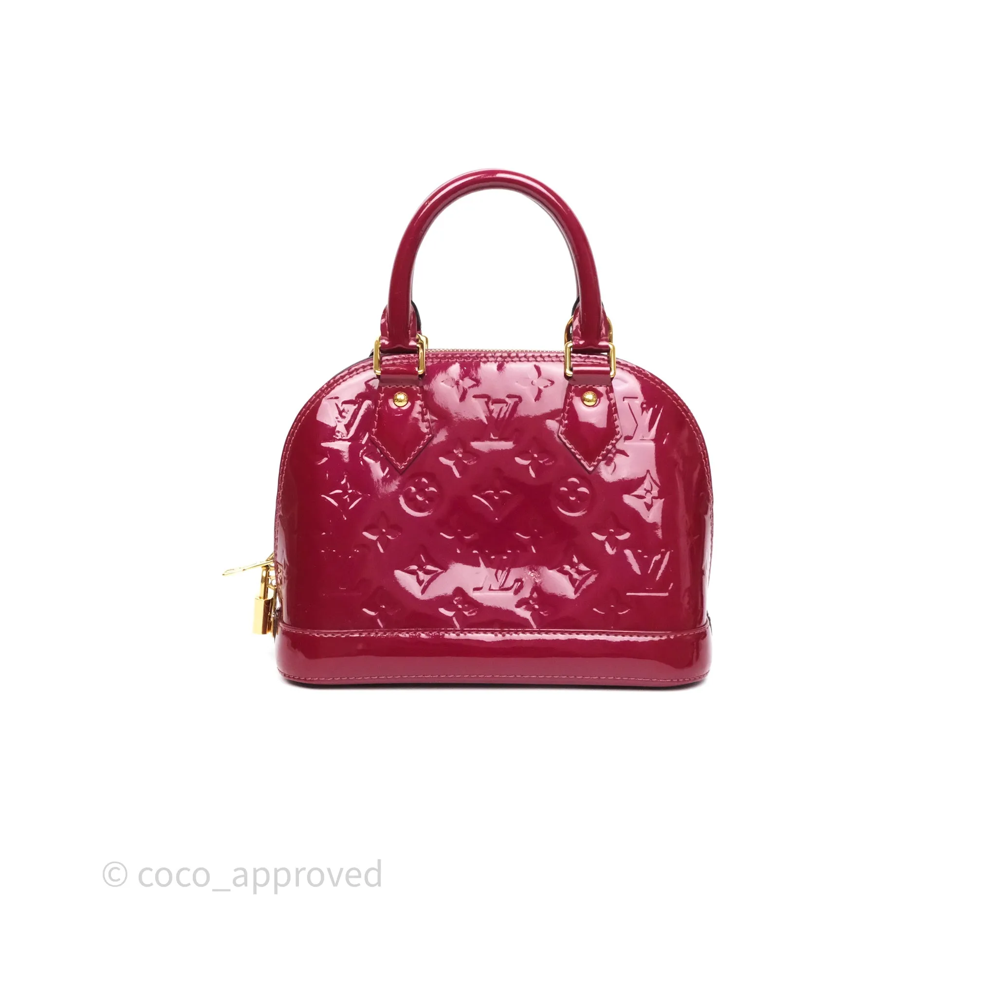 Louis Vuitton Alma BB Burgundy Patent Gold Hardware