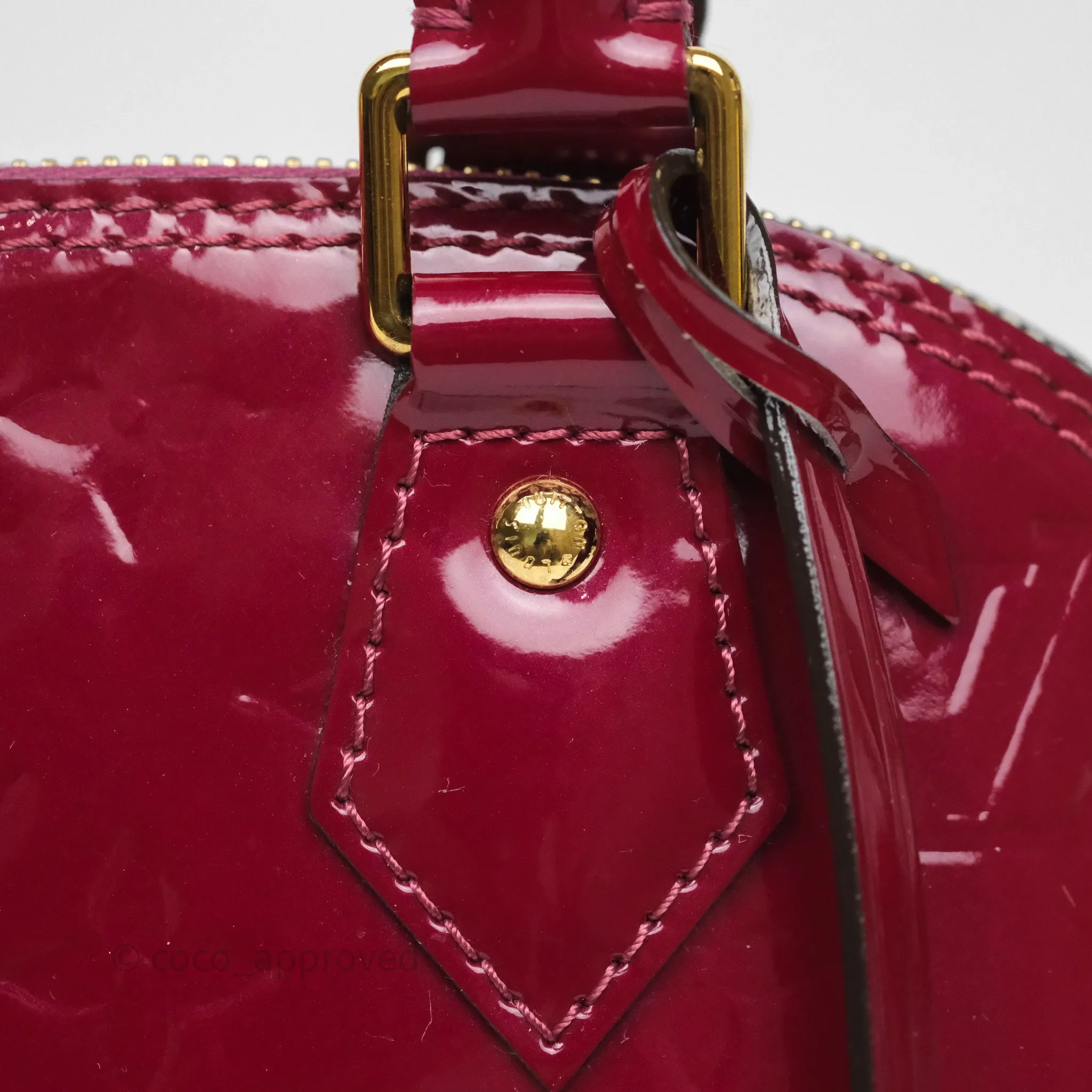 Louis Vuitton Alma BB Burgundy Patent Gold Hardware