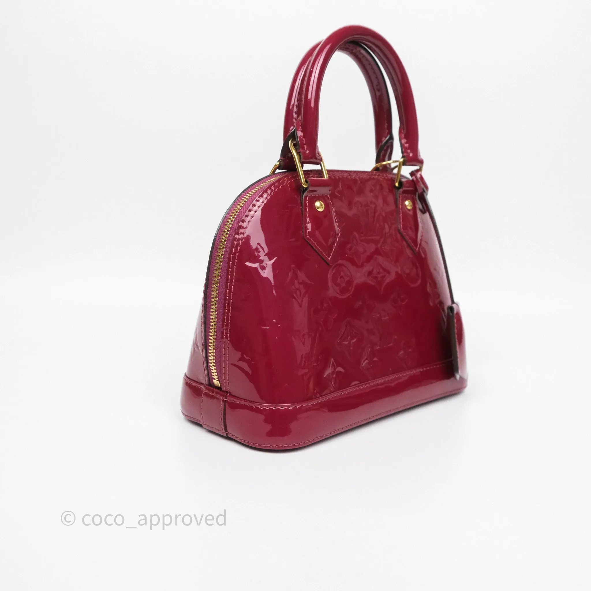 Louis Vuitton Alma BB Burgundy Patent Gold Hardware