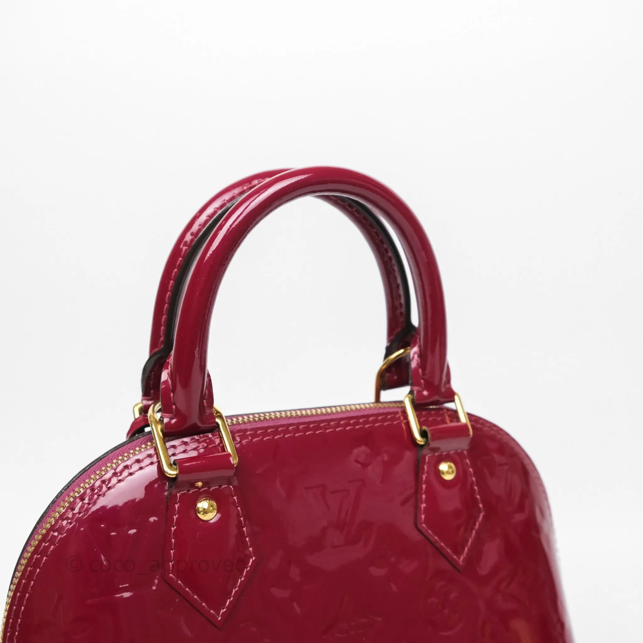 Louis Vuitton Alma BB Burgundy Patent Gold Hardware