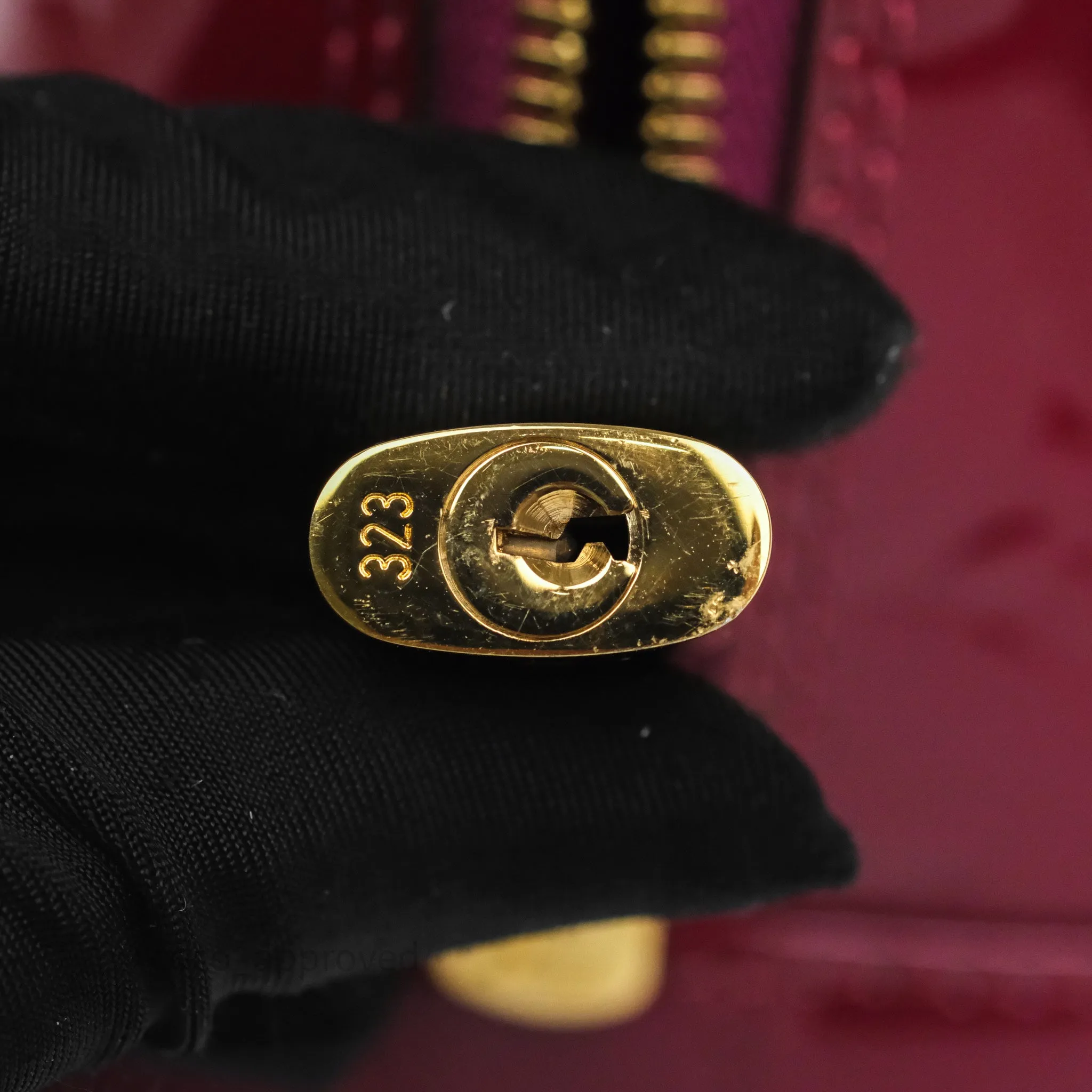 Louis Vuitton Alma BB Burgundy Patent Gold Hardware