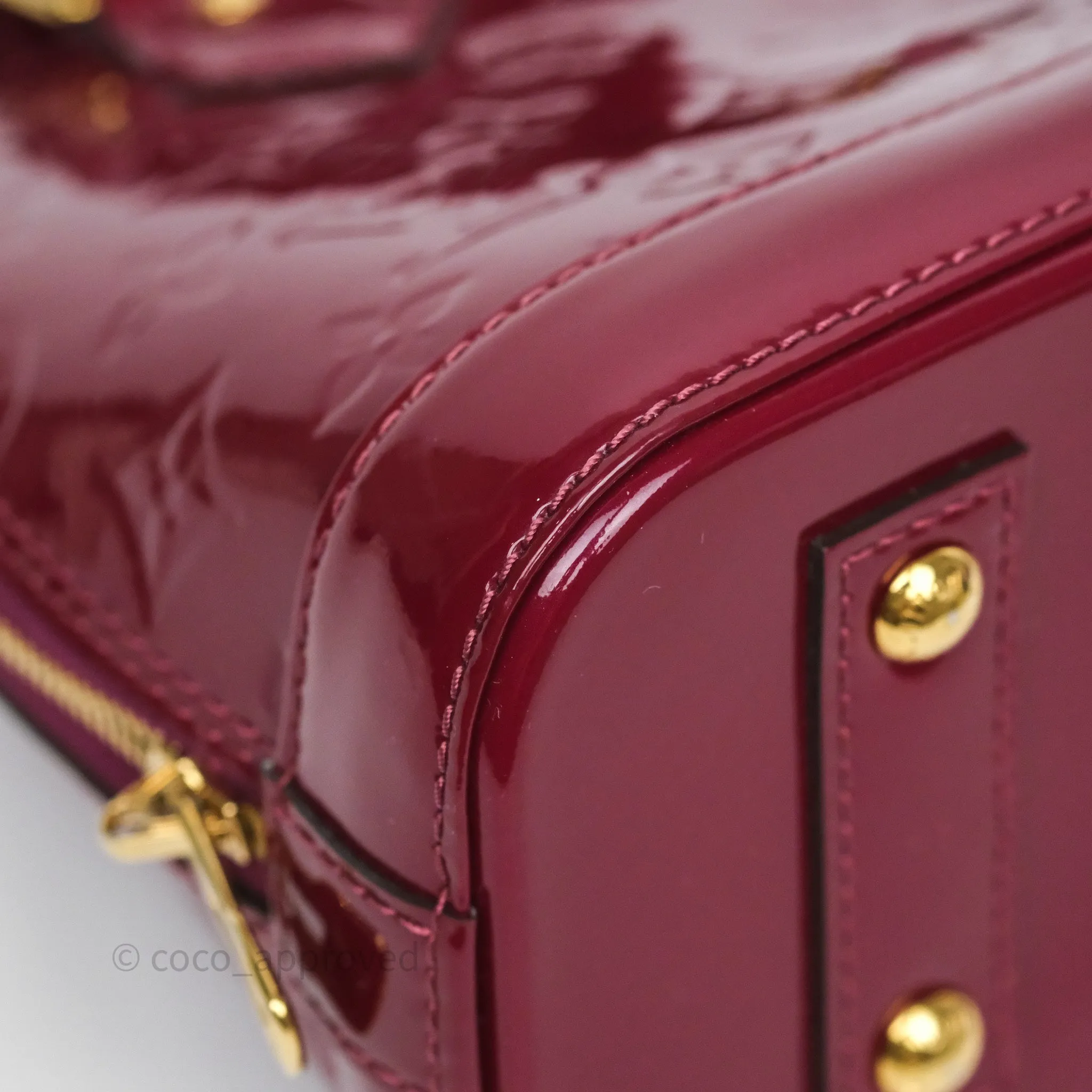 Louis Vuitton Alma BB Burgundy Patent Gold Hardware
