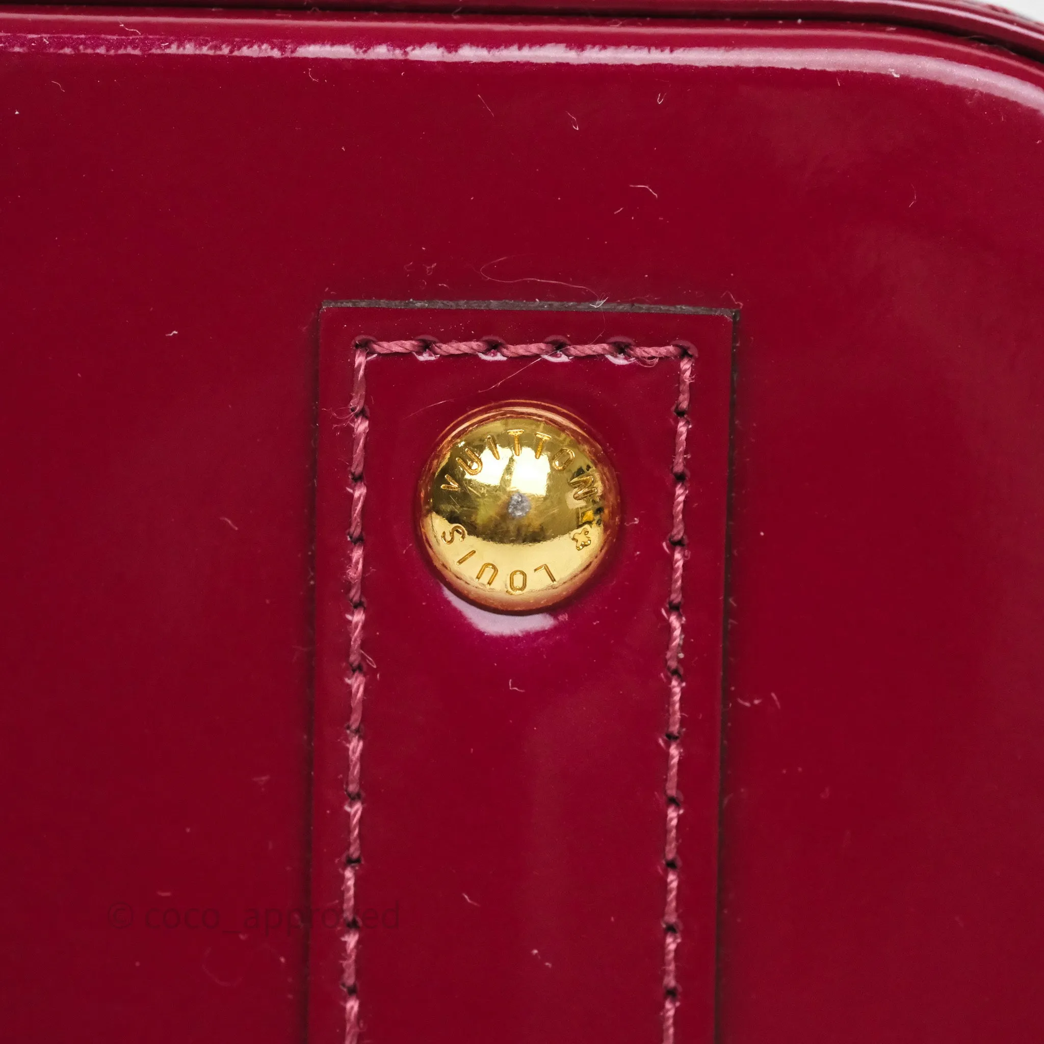 Louis Vuitton Alma BB Burgundy Patent Gold Hardware