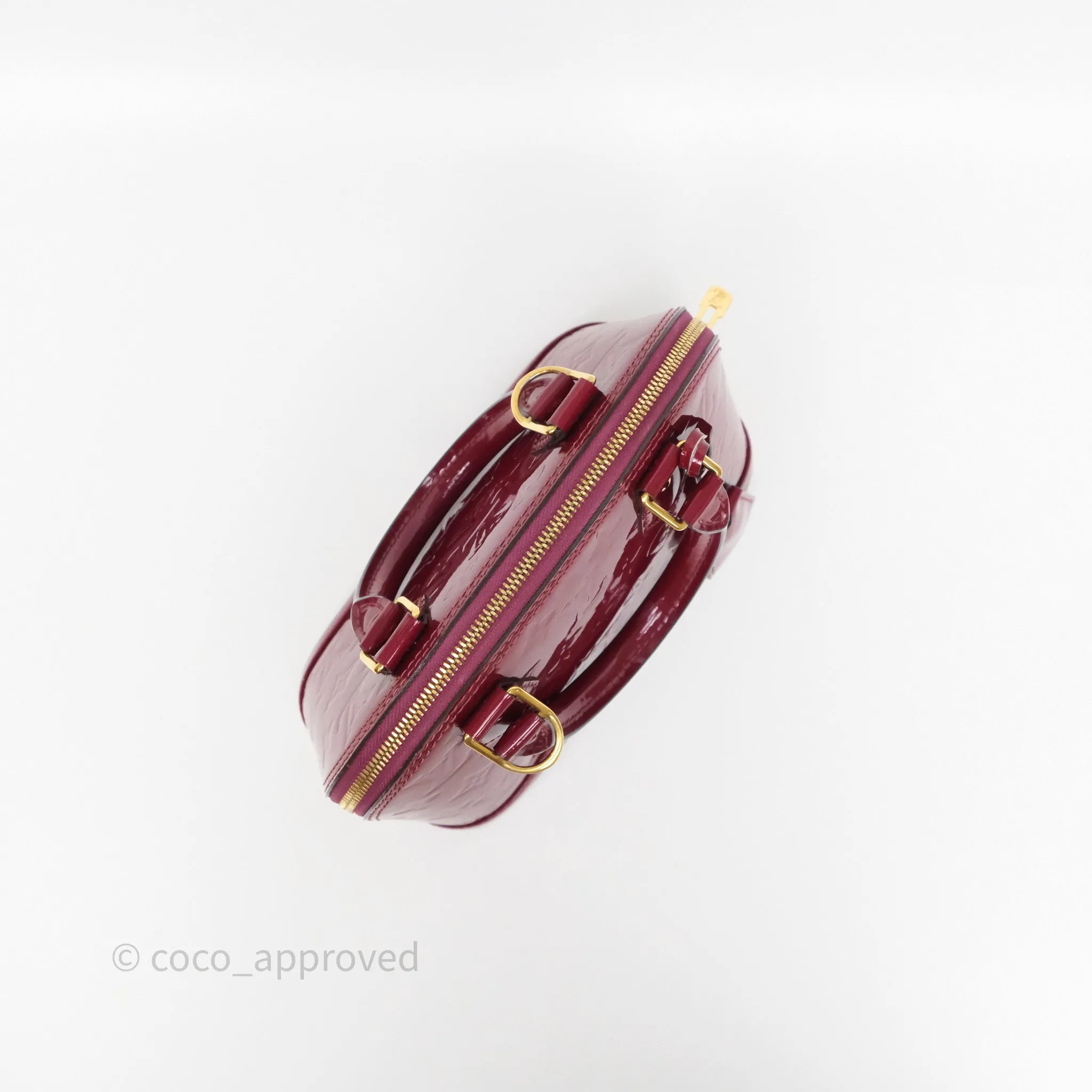 Louis Vuitton Alma BB Burgundy Patent Gold Hardware