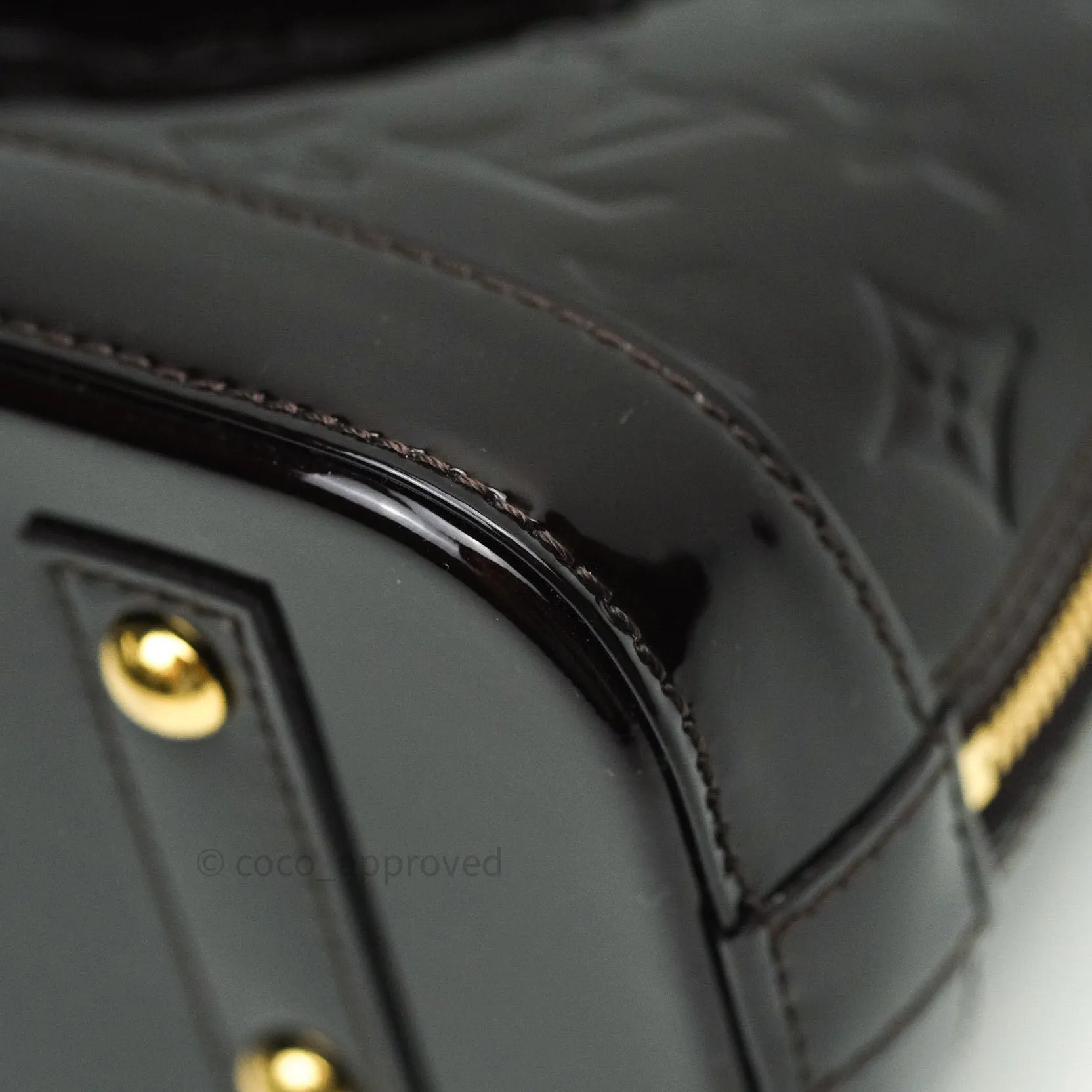 Louis Vuitton Alma BB Dark Purple Monogram Vernis Leather