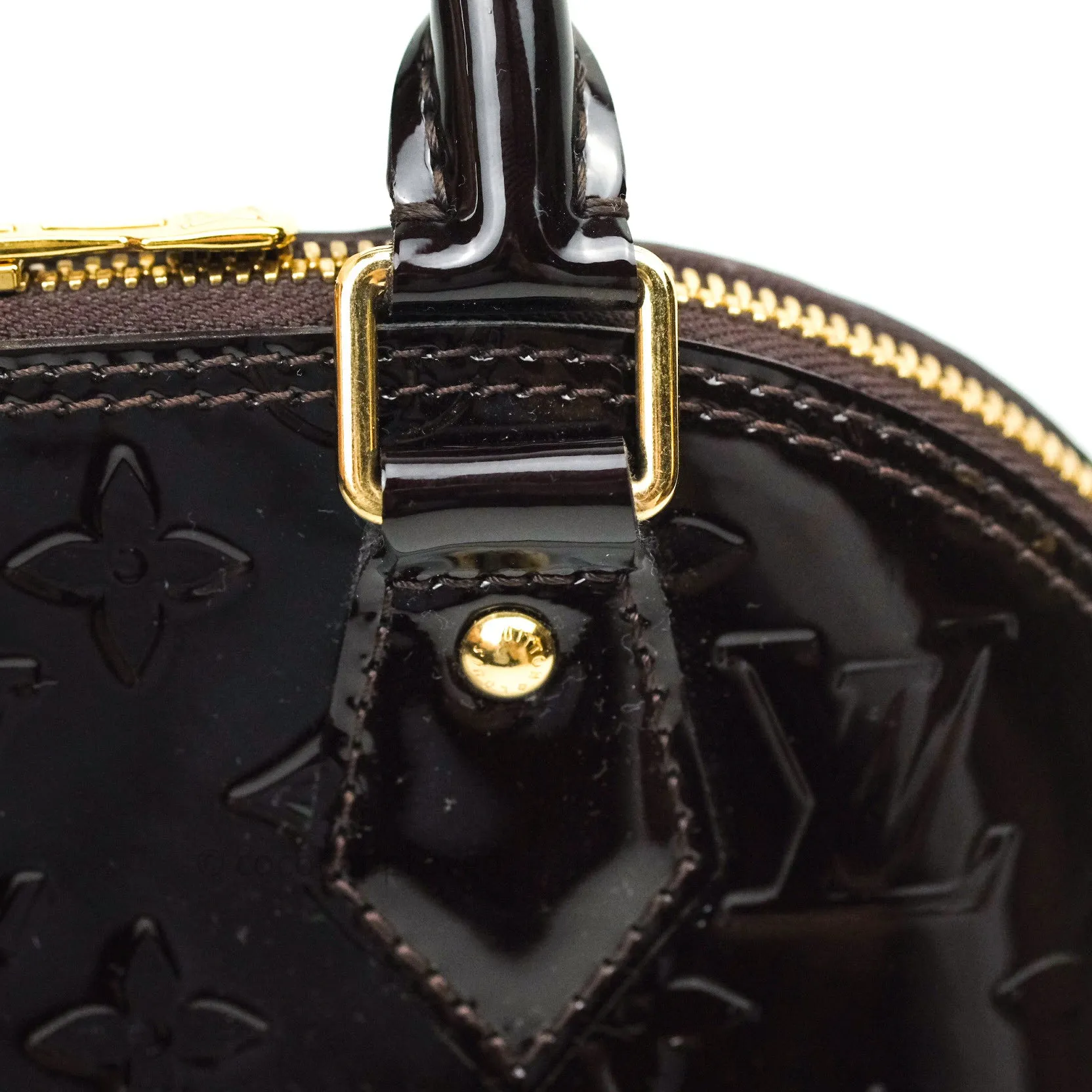 Louis Vuitton Alma BB Dark Purple Monogram Vernis Leather