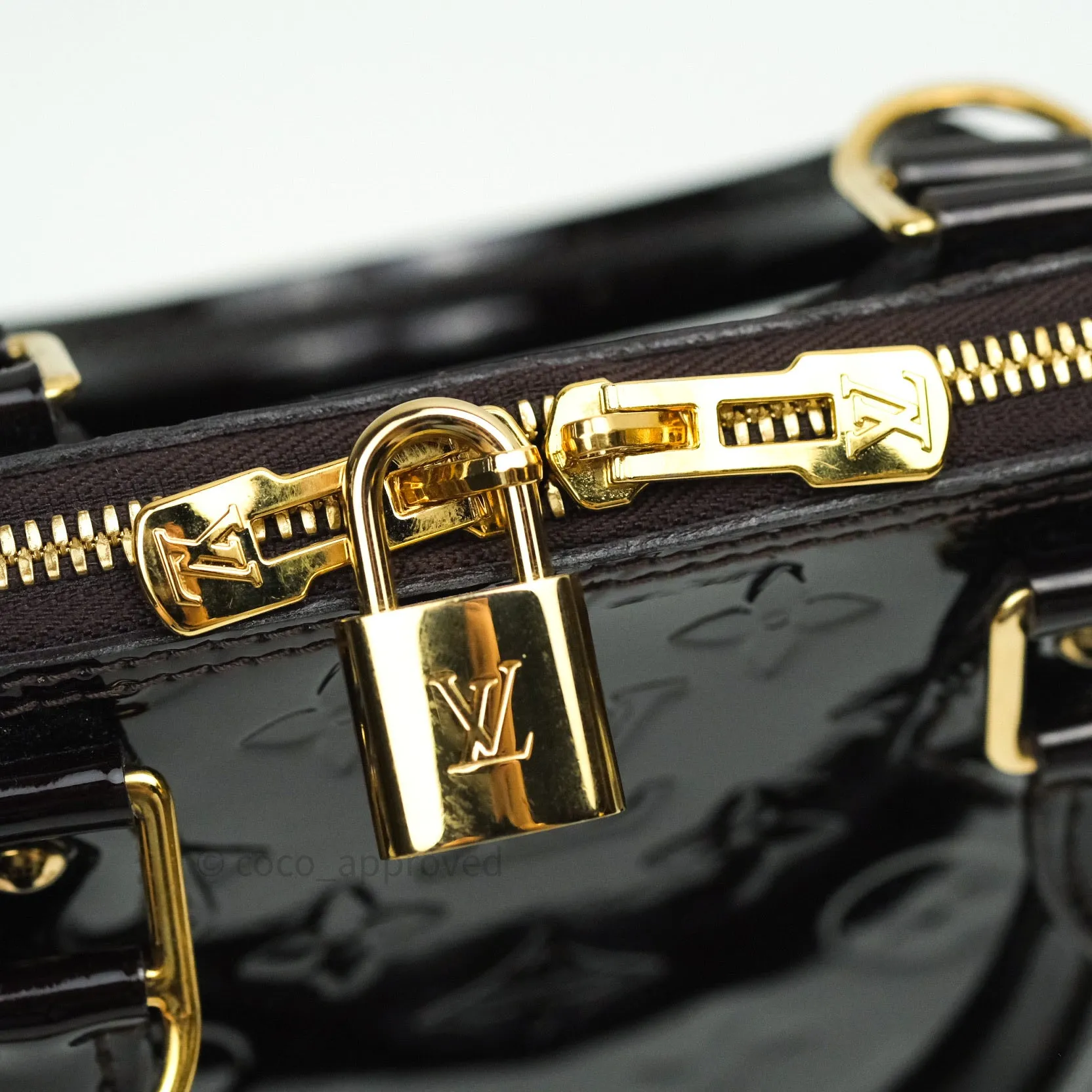 Louis Vuitton Alma BB Dark Purple Monogram Vernis Leather