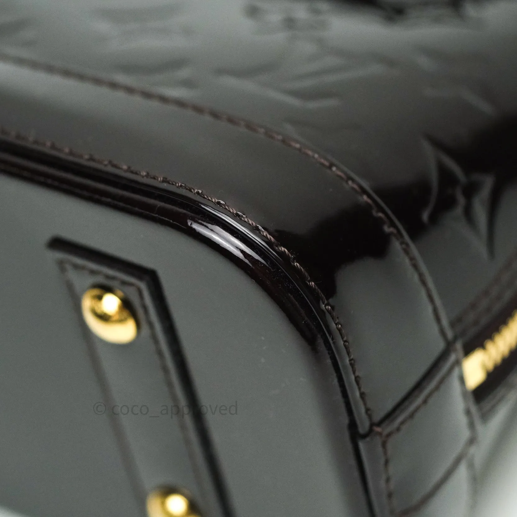 Louis Vuitton Alma BB Dark Purple Monogram Vernis Leather
