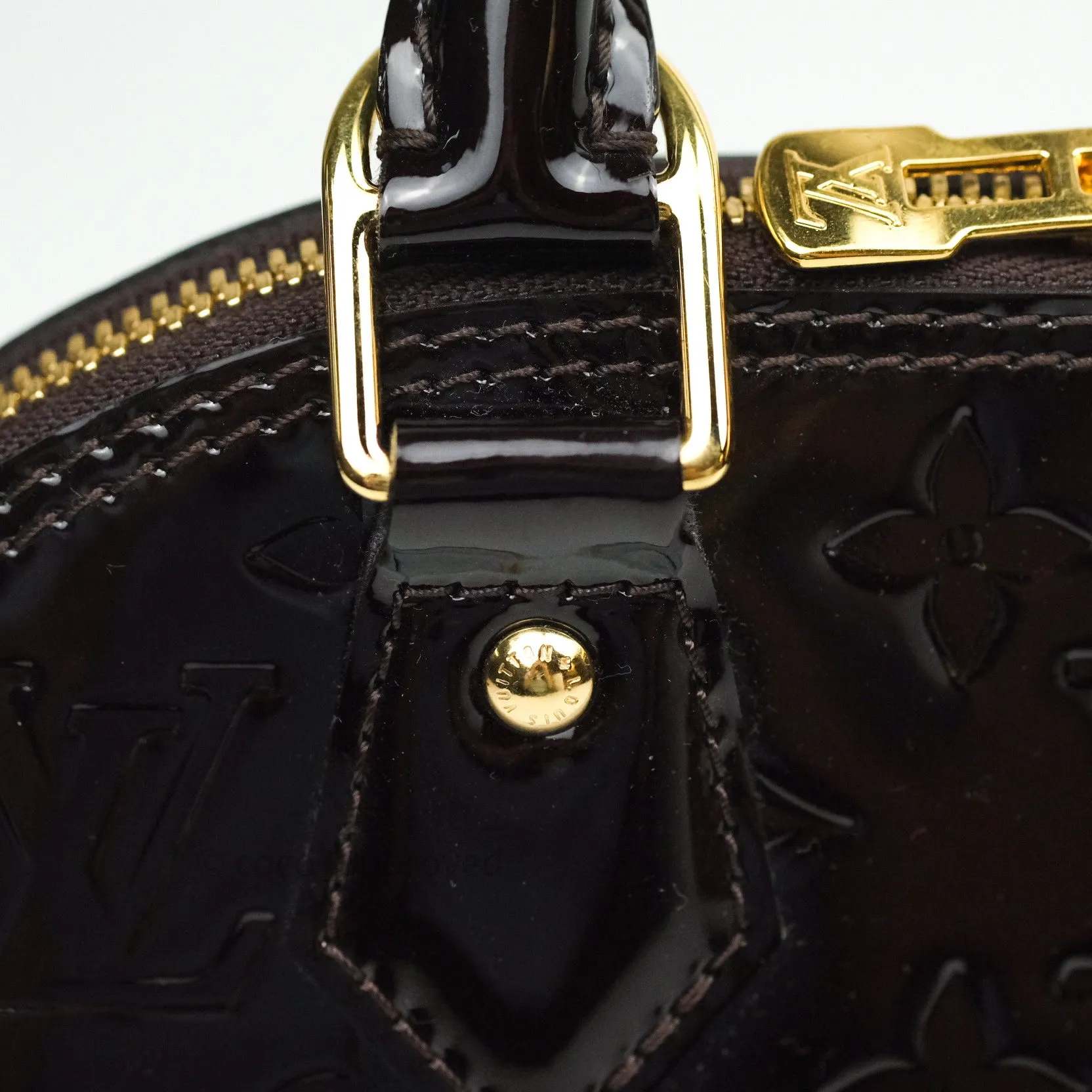 Louis Vuitton Alma BB Dark Purple Monogram Vernis Leather