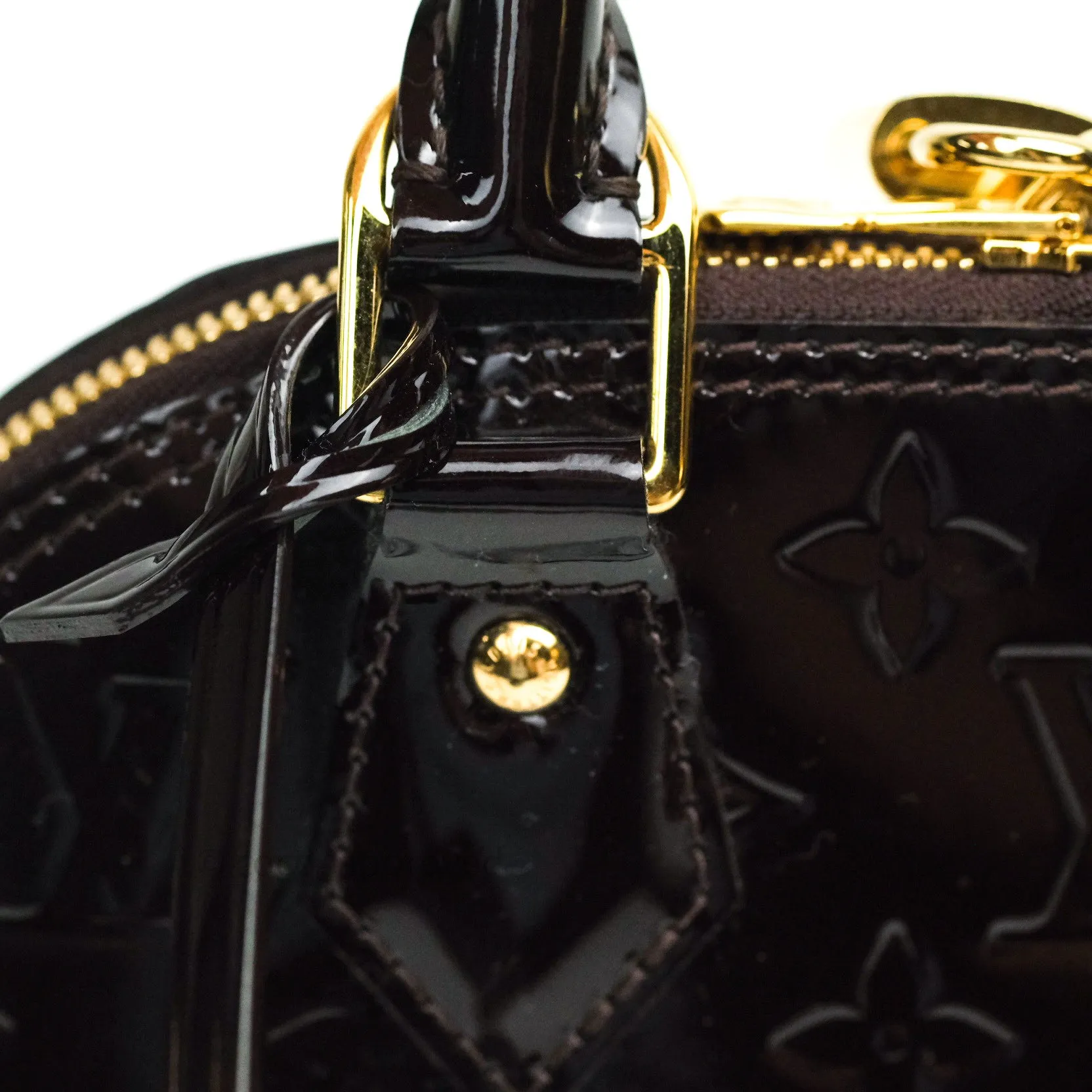 Louis Vuitton Alma BB Dark Purple Monogram Vernis Leather