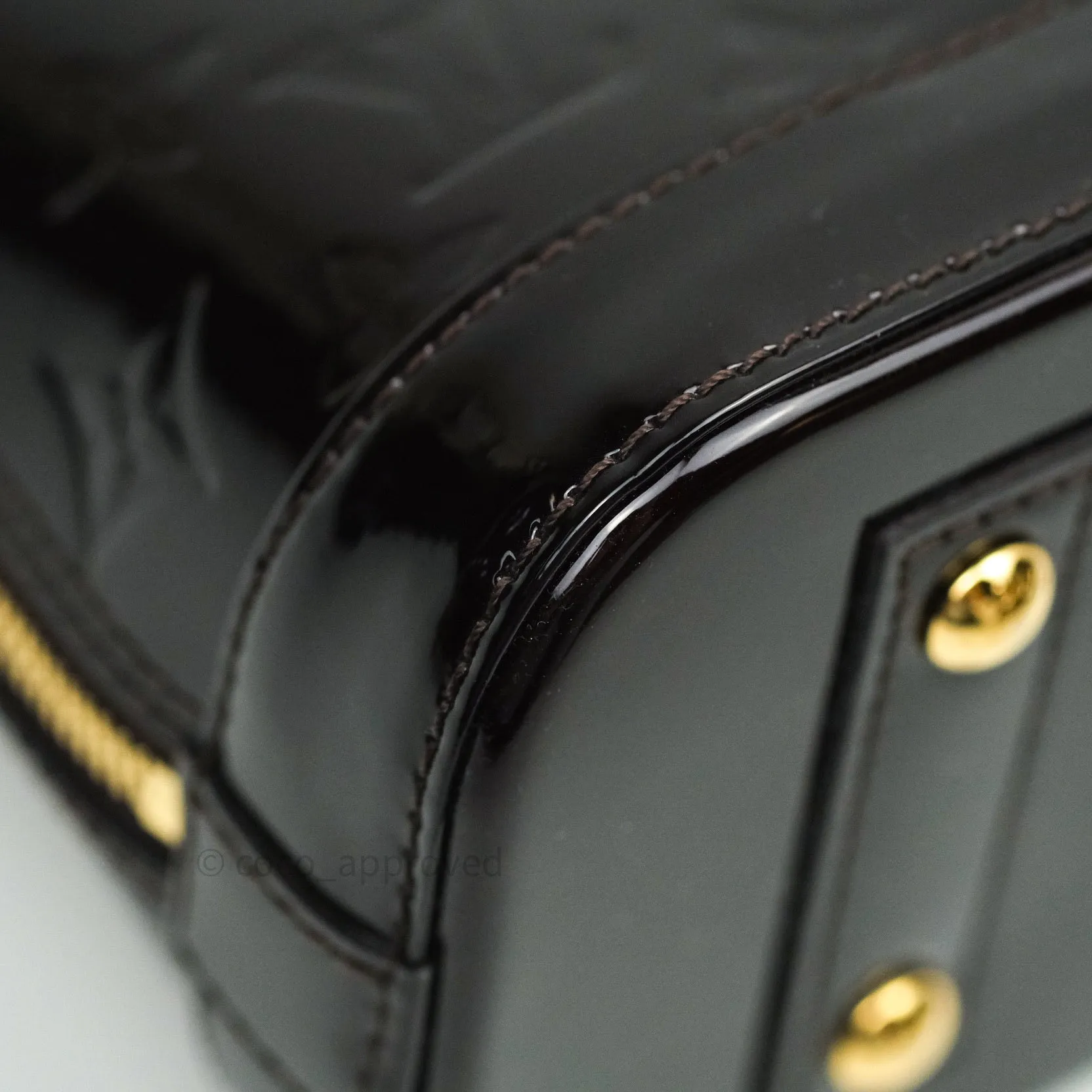 Louis Vuitton Alma BB Dark Purple Monogram Vernis Leather