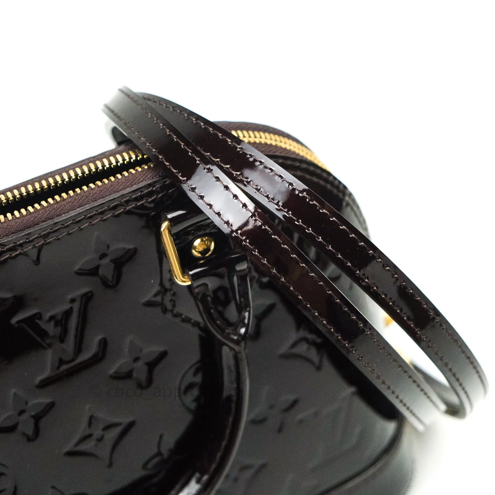 Louis Vuitton Alma BB Dark Purple Monogram Vernis Leather