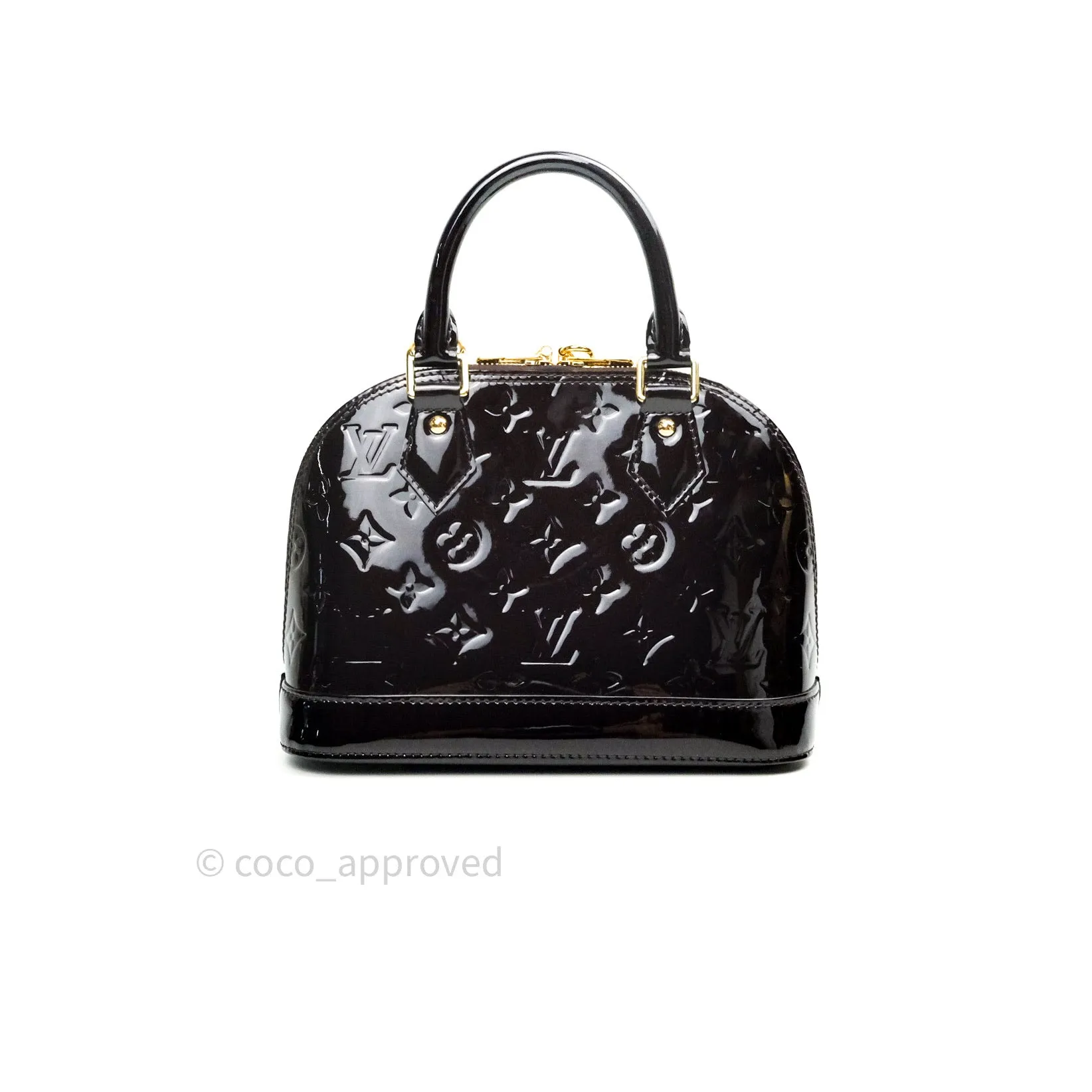 Louis Vuitton Alma BB Dark Purple Monogram Vernis Leather