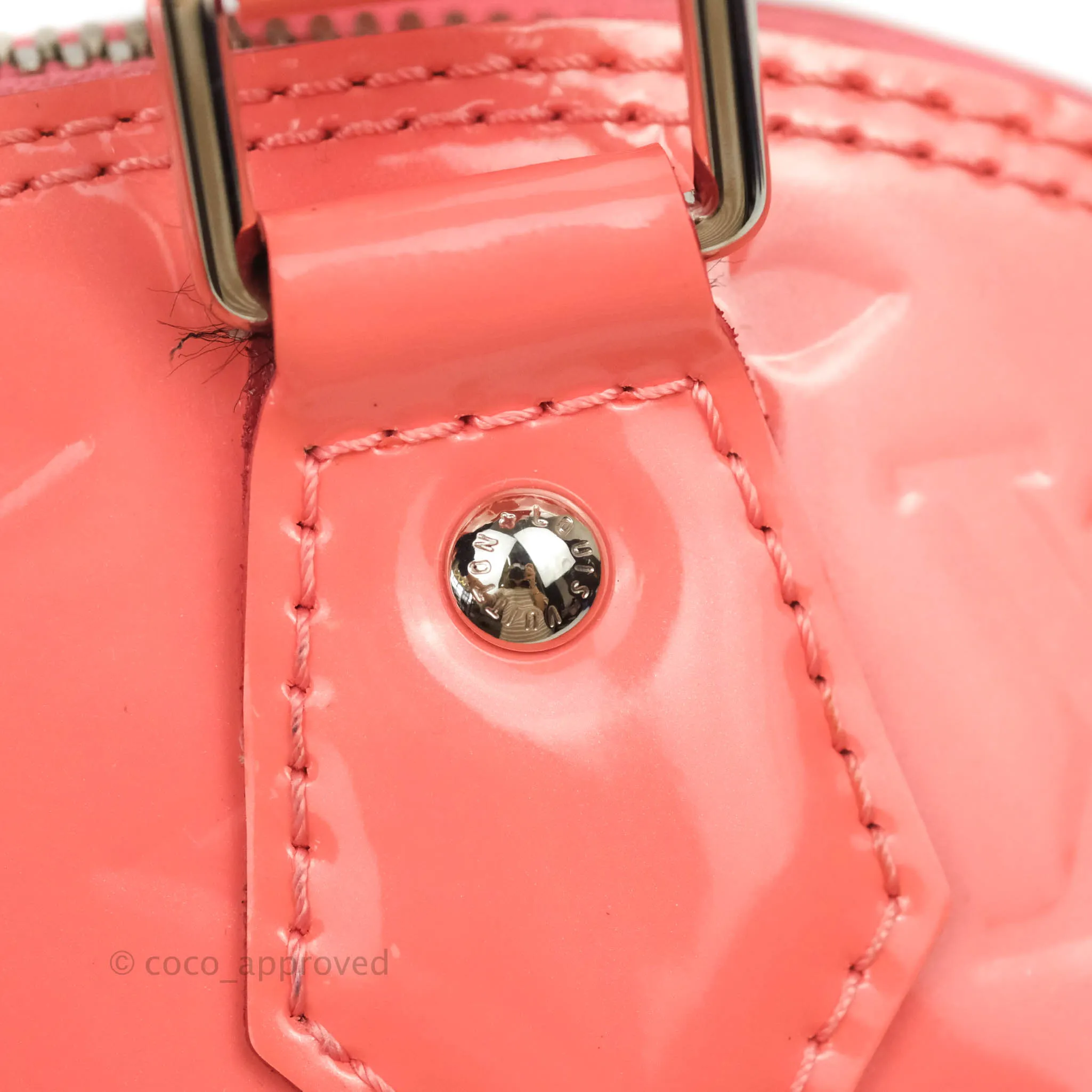 Louis Vuitton Alma BB Patent Pink Silver Hardware