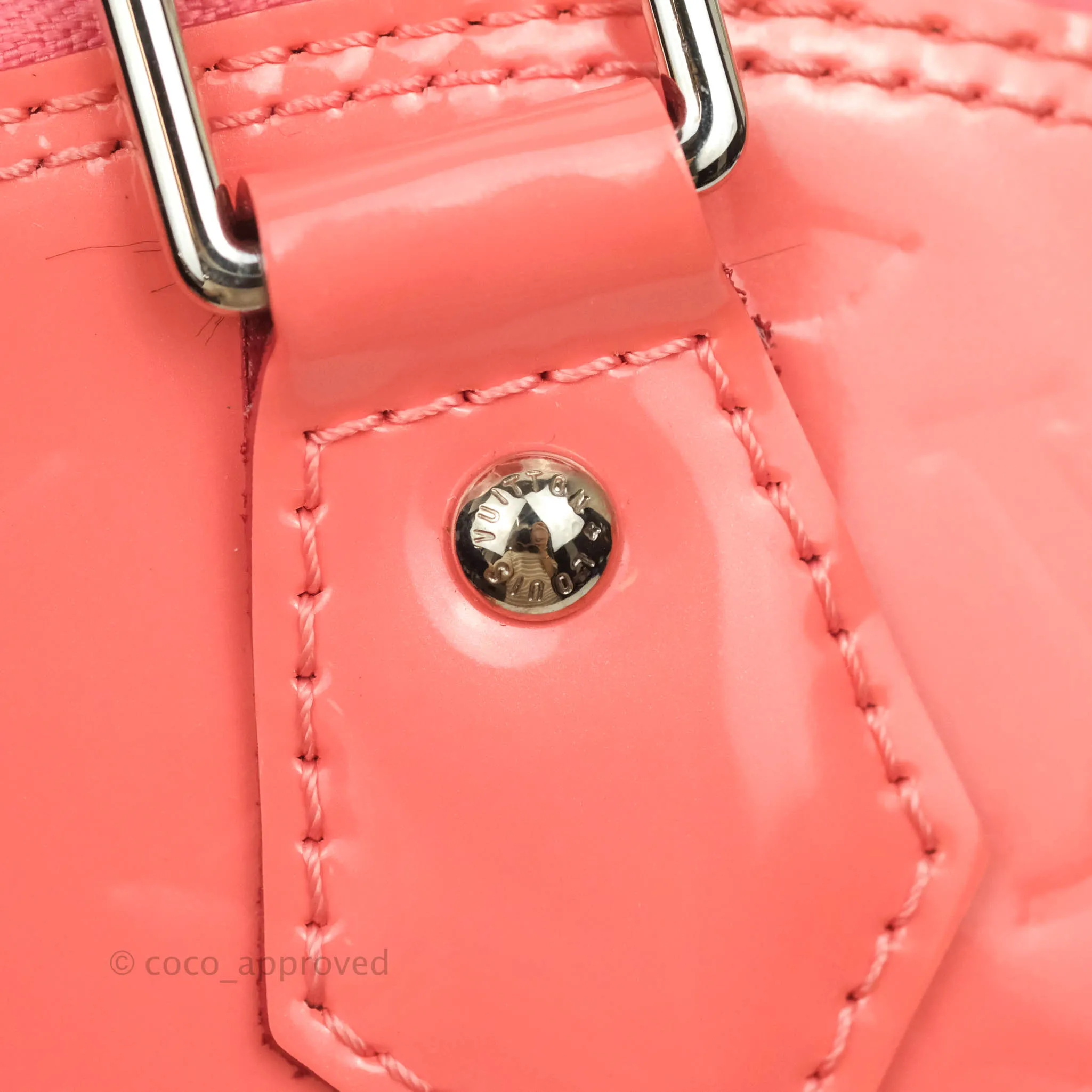 Louis Vuitton Alma BB Patent Pink Silver Hardware