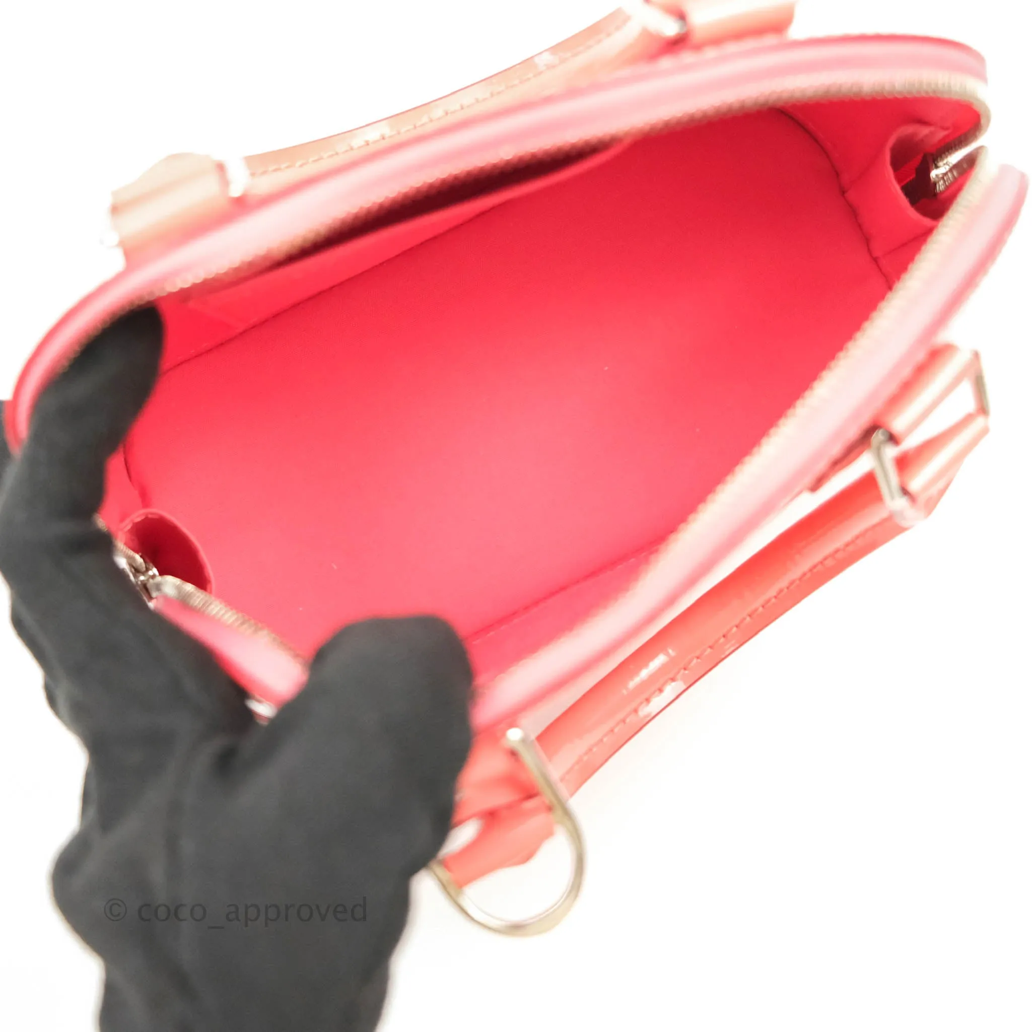 Louis Vuitton Alma BB Patent Pink Silver Hardware