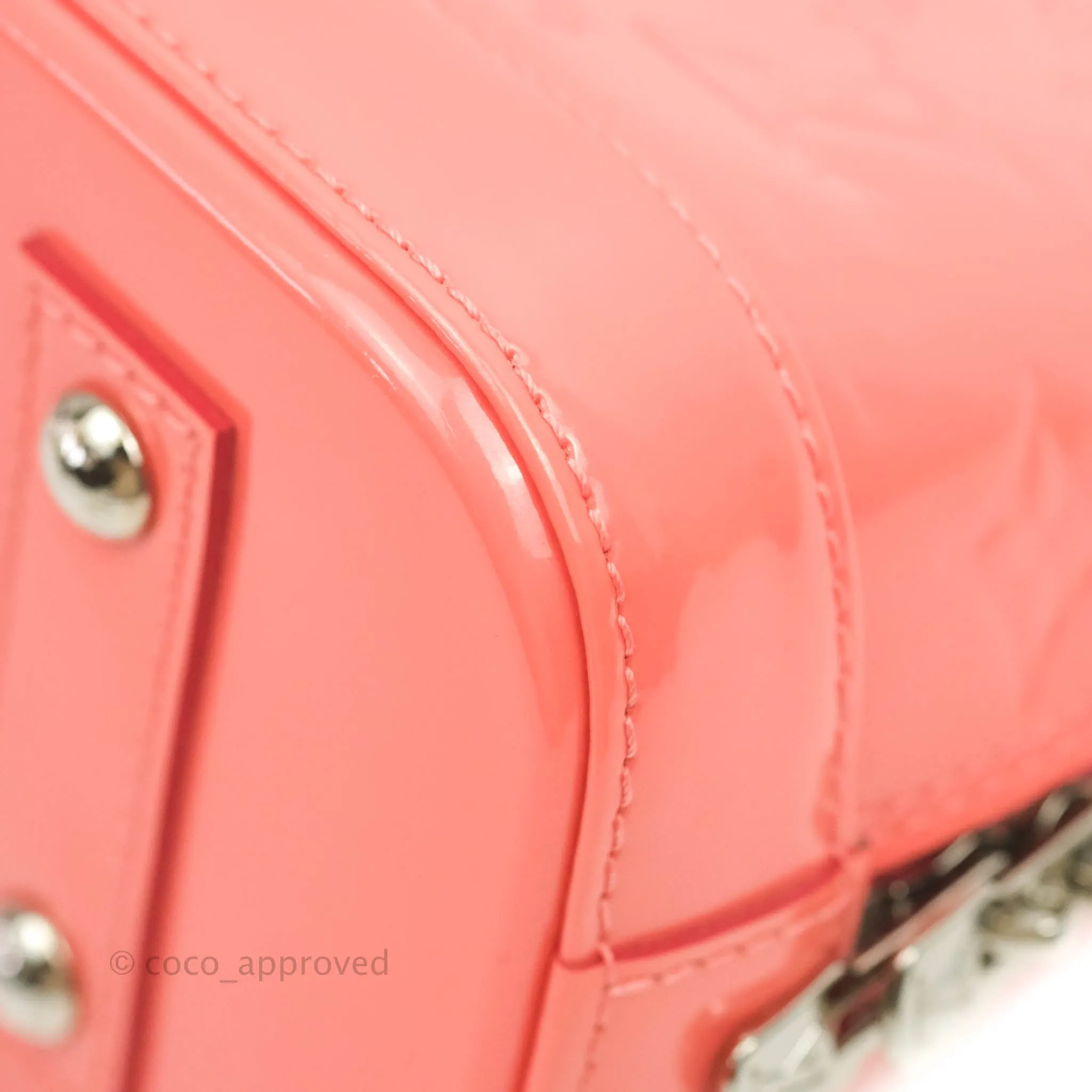Louis Vuitton Alma BB Patent Pink Silver Hardware