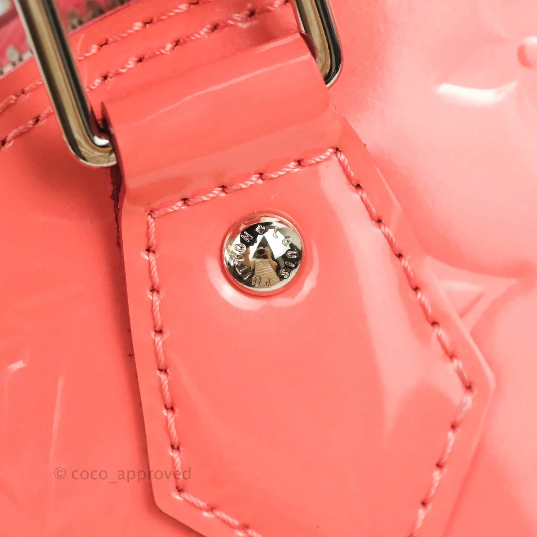 Louis Vuitton Alma BB Patent Pink Silver Hardware