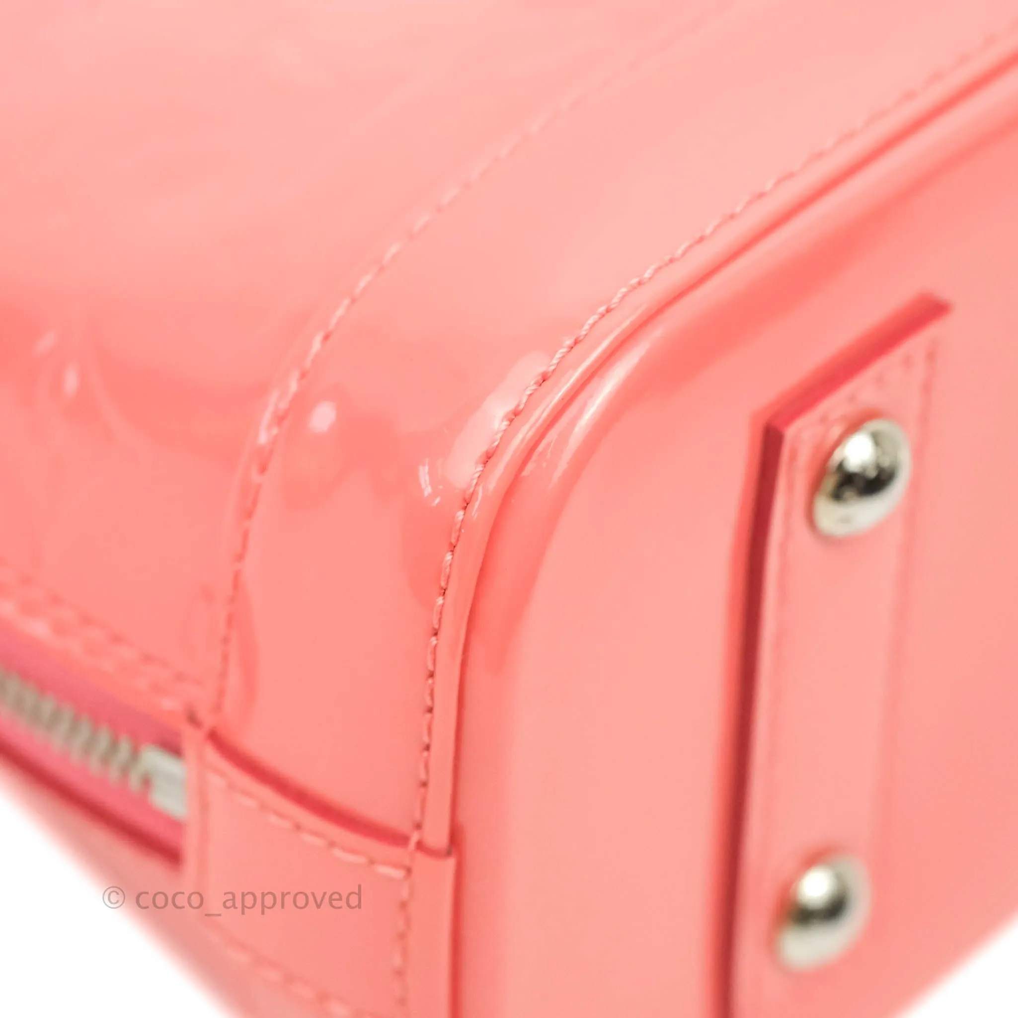 Louis Vuitton Alma BB Patent Pink Silver Hardware
