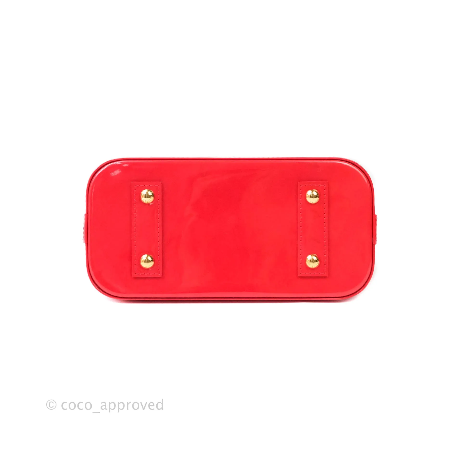 Louis Vuitton Alma BB Patent Red Gold Hardware