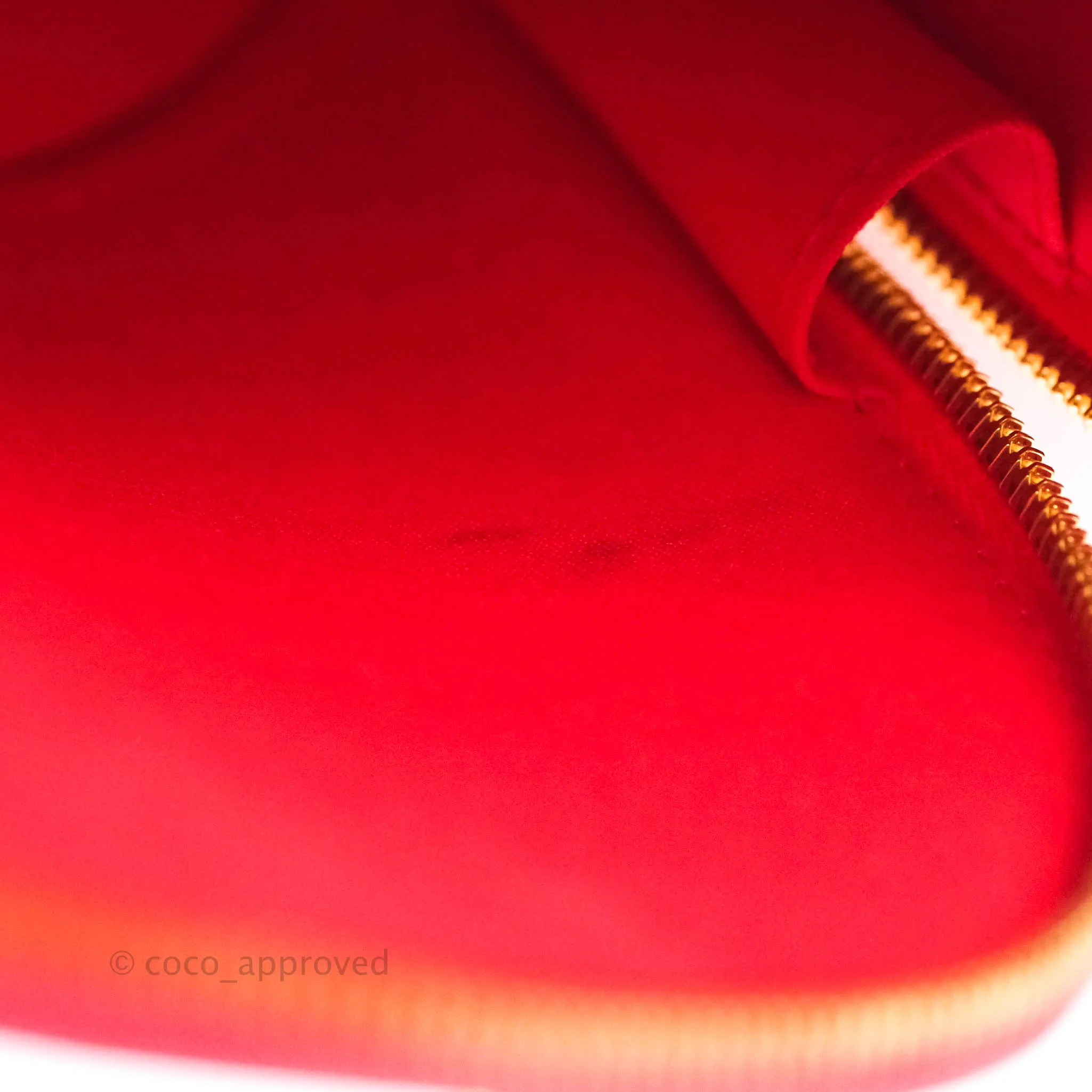 Louis Vuitton Alma BB Patent Red Gold Hardware