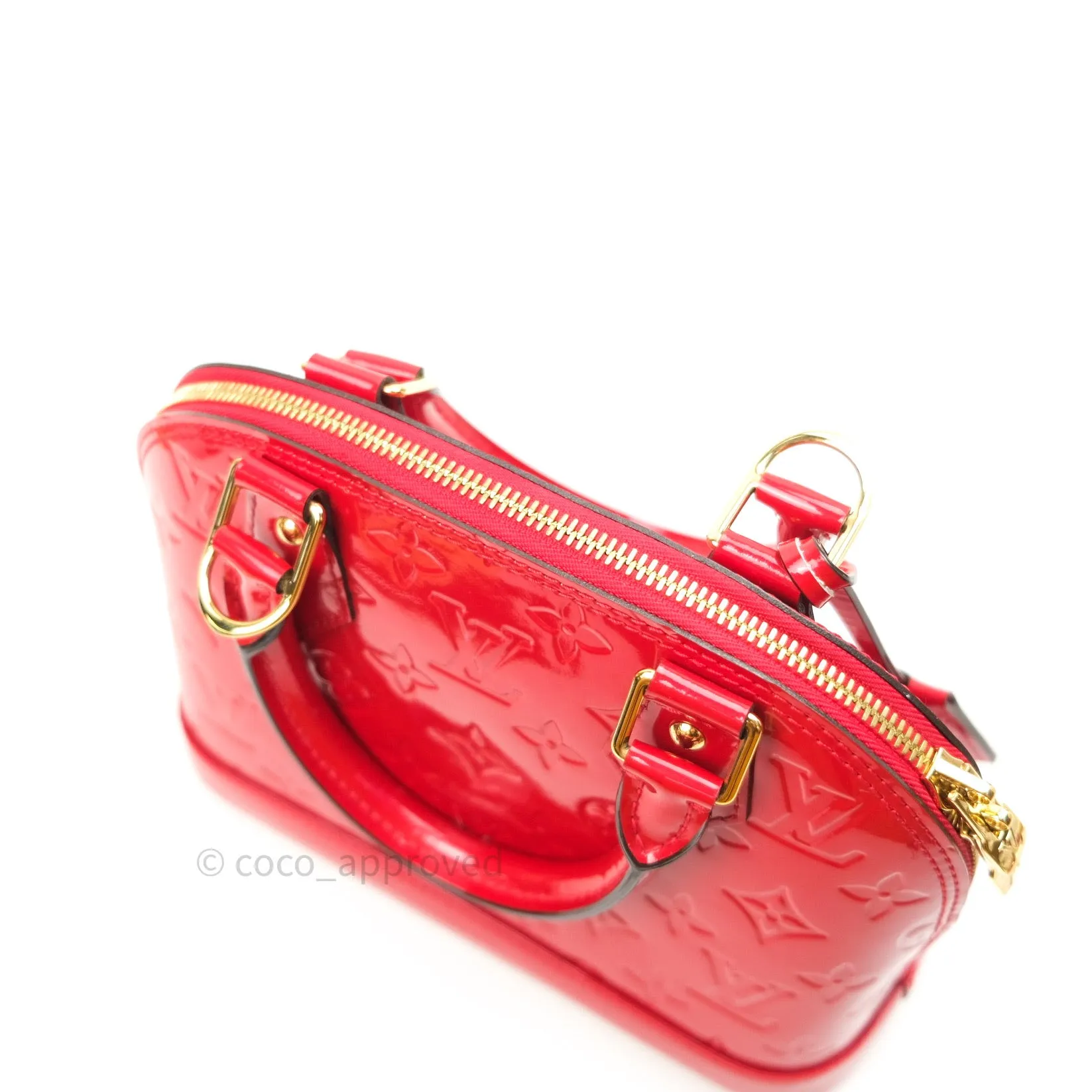 Louis Vuitton Alma BB Red Monogram Vernis Leather