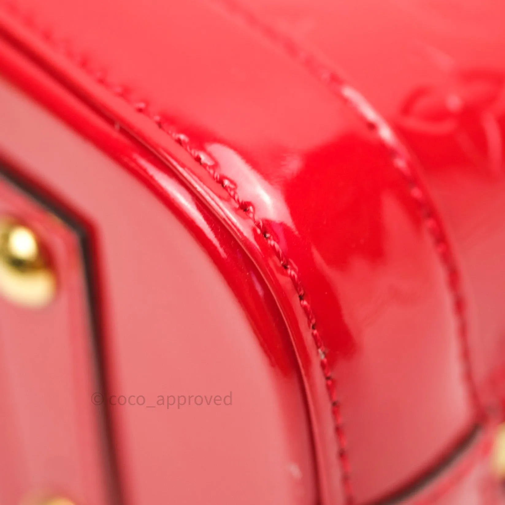 Louis Vuitton Alma BB Red Monogram Vernis Leather