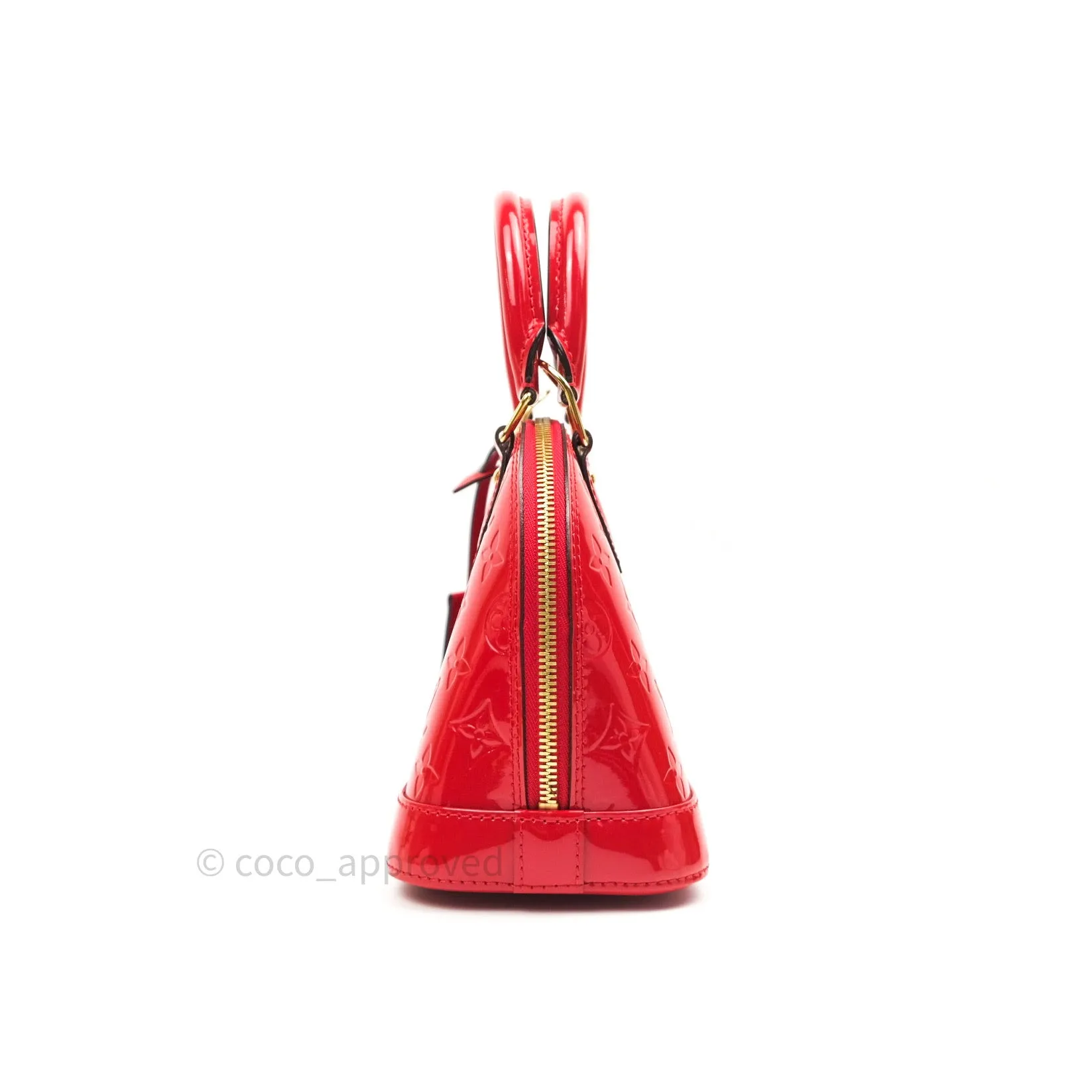 Louis Vuitton Alma BB Red Monogram Vernis Leather