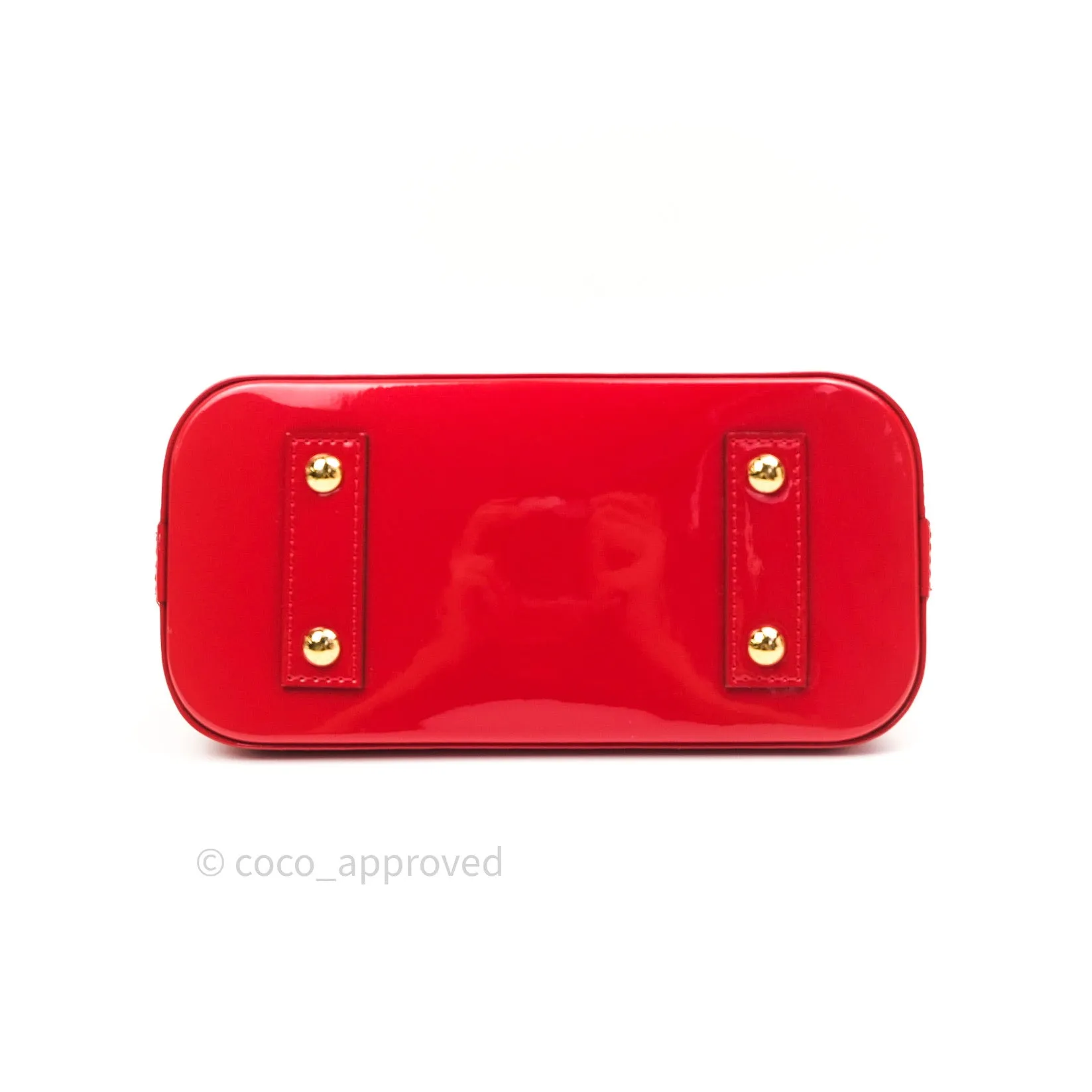 Louis Vuitton Alma BB Red Monogram Vernis Leather