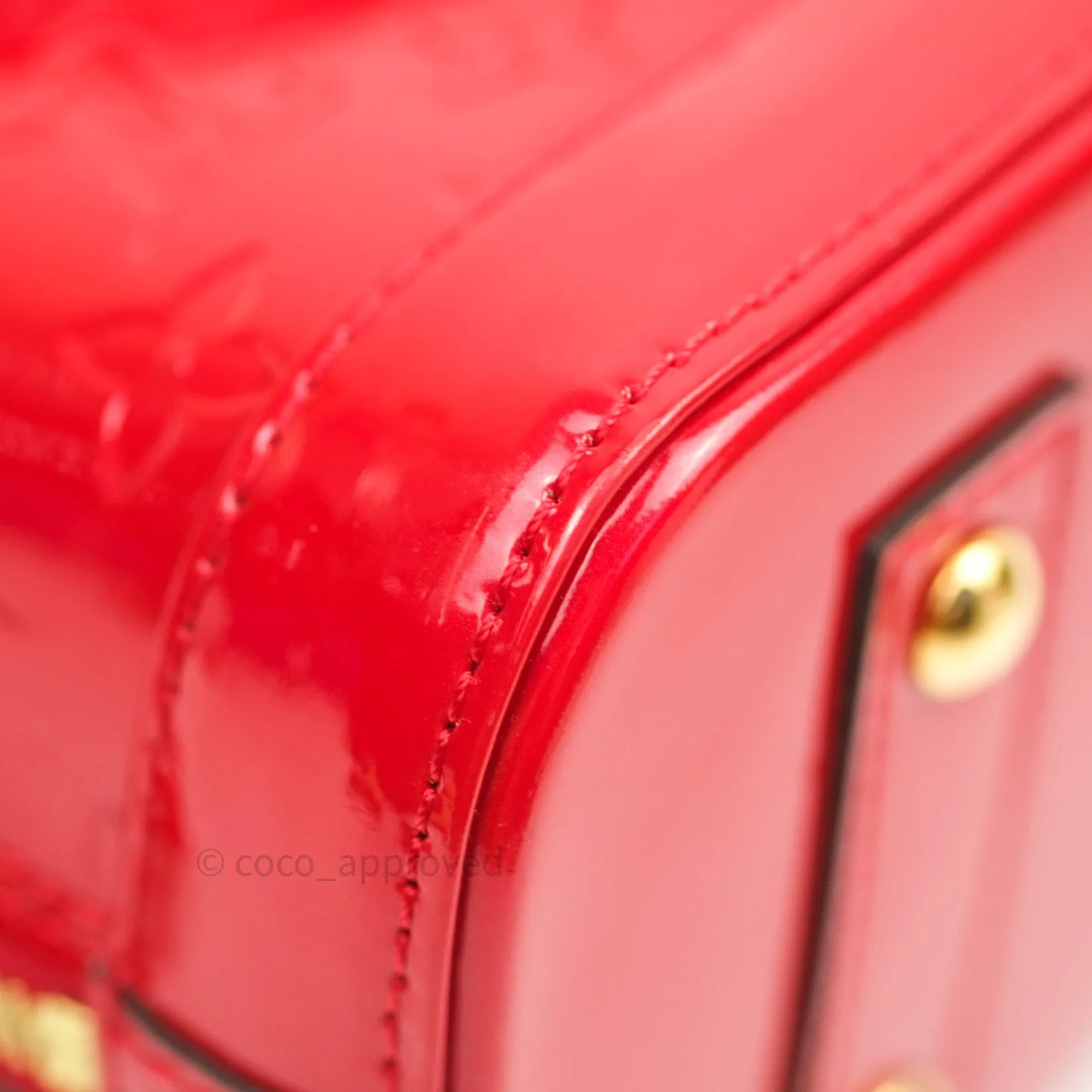 Louis Vuitton Alma BB Red Monogram Vernis Leather