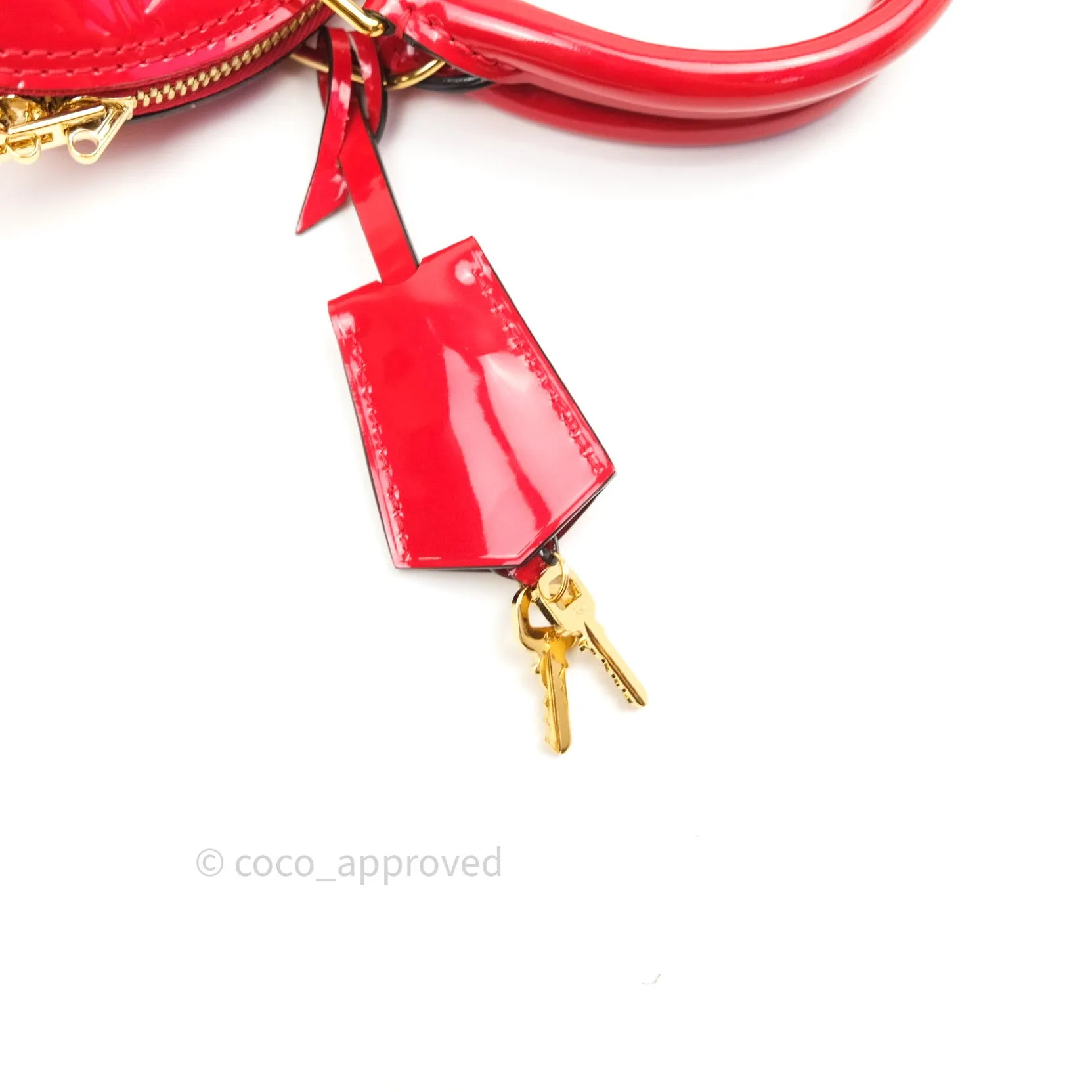 Louis Vuitton Alma BB Red Monogram Vernis Leather