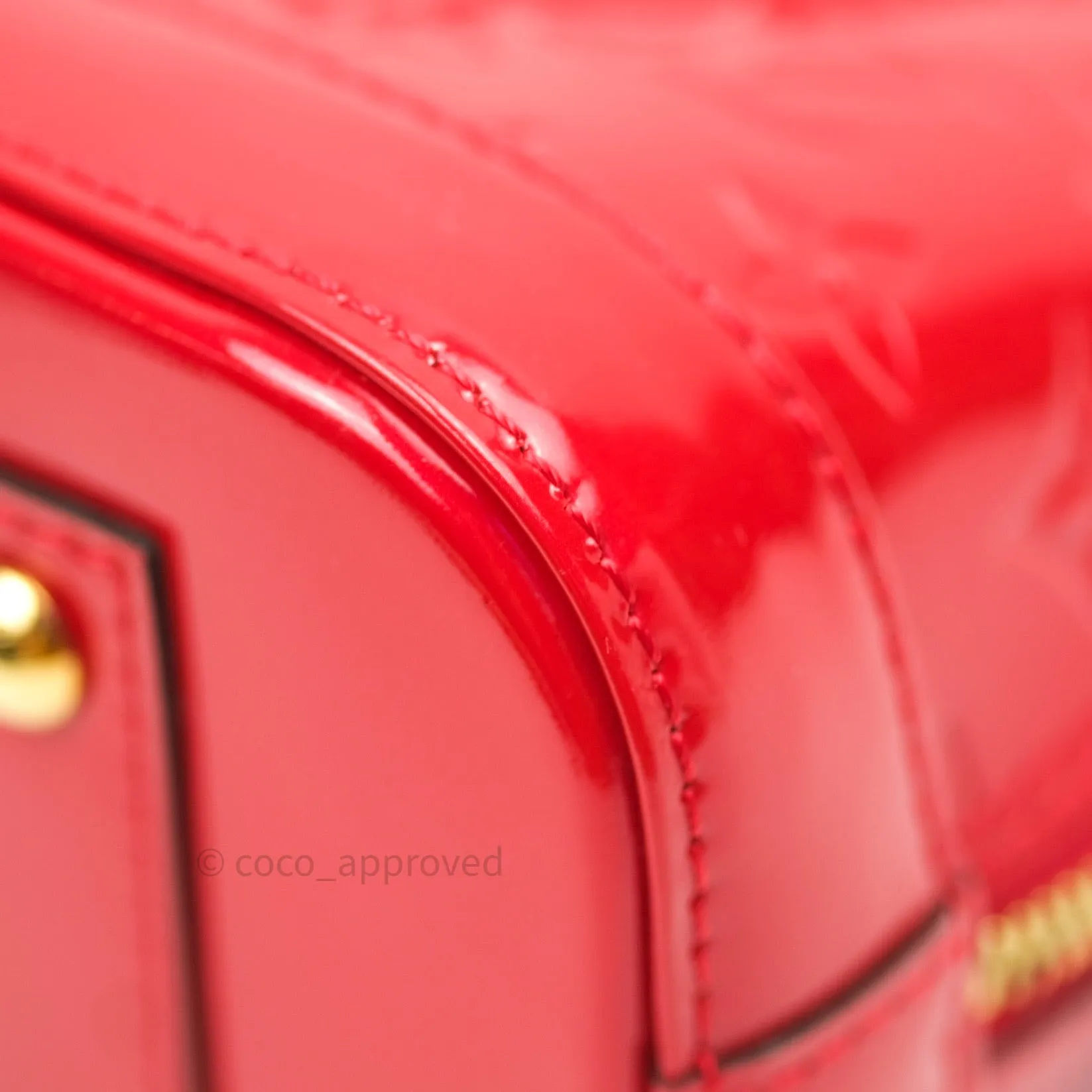 Louis Vuitton Alma BB Red Monogram Vernis Leather