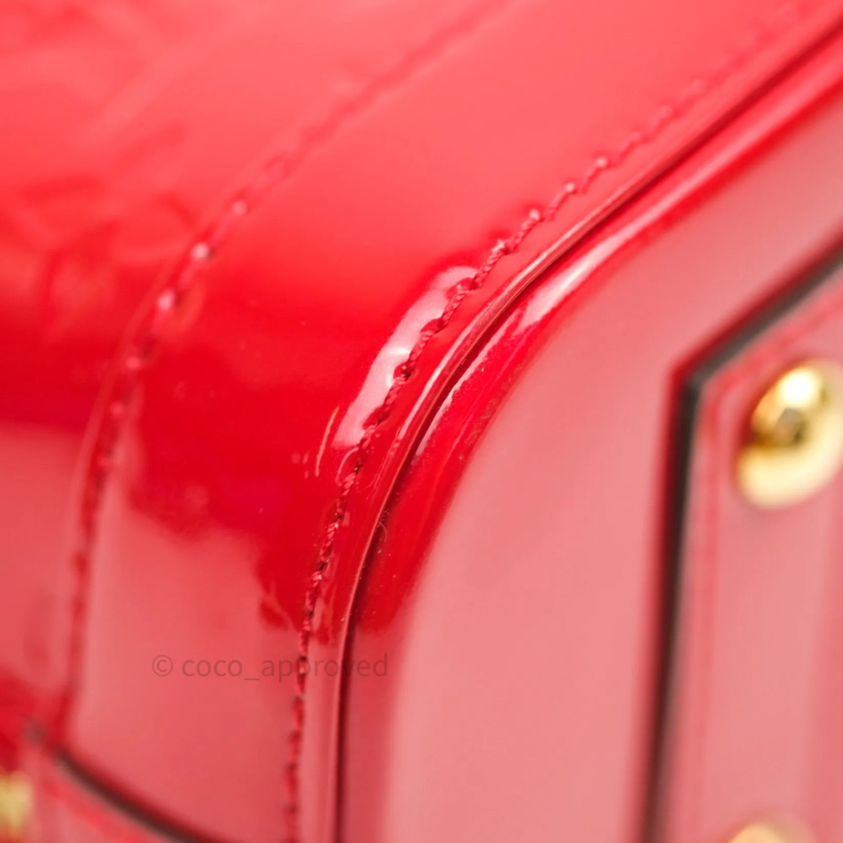 Louis Vuitton Alma BB Red Monogram Vernis Leather