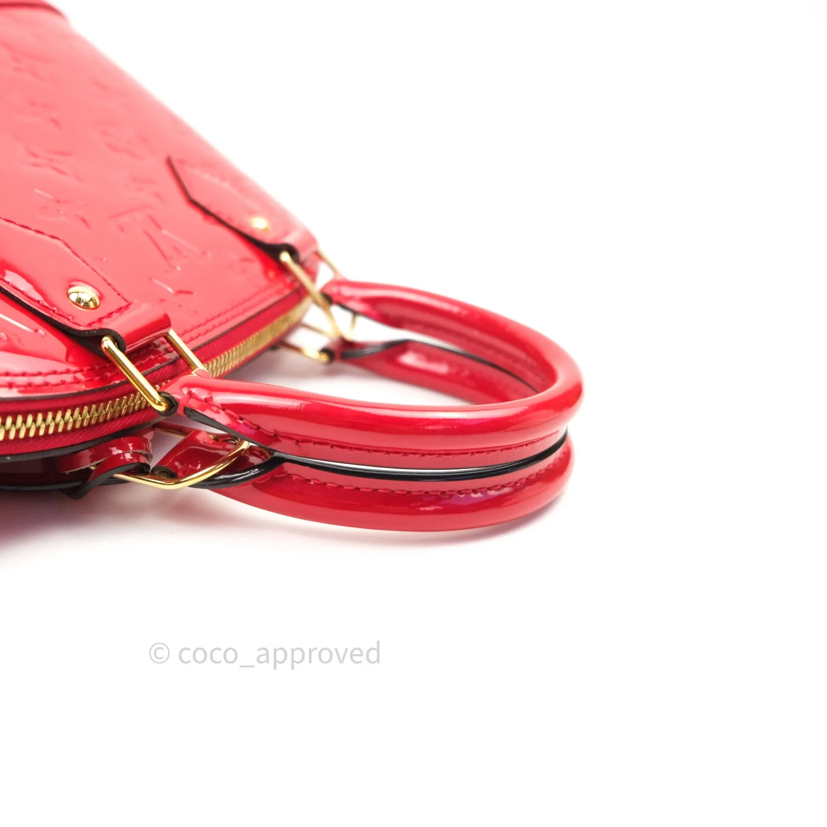 Louis Vuitton Alma BB Red Monogram Vernis Leather