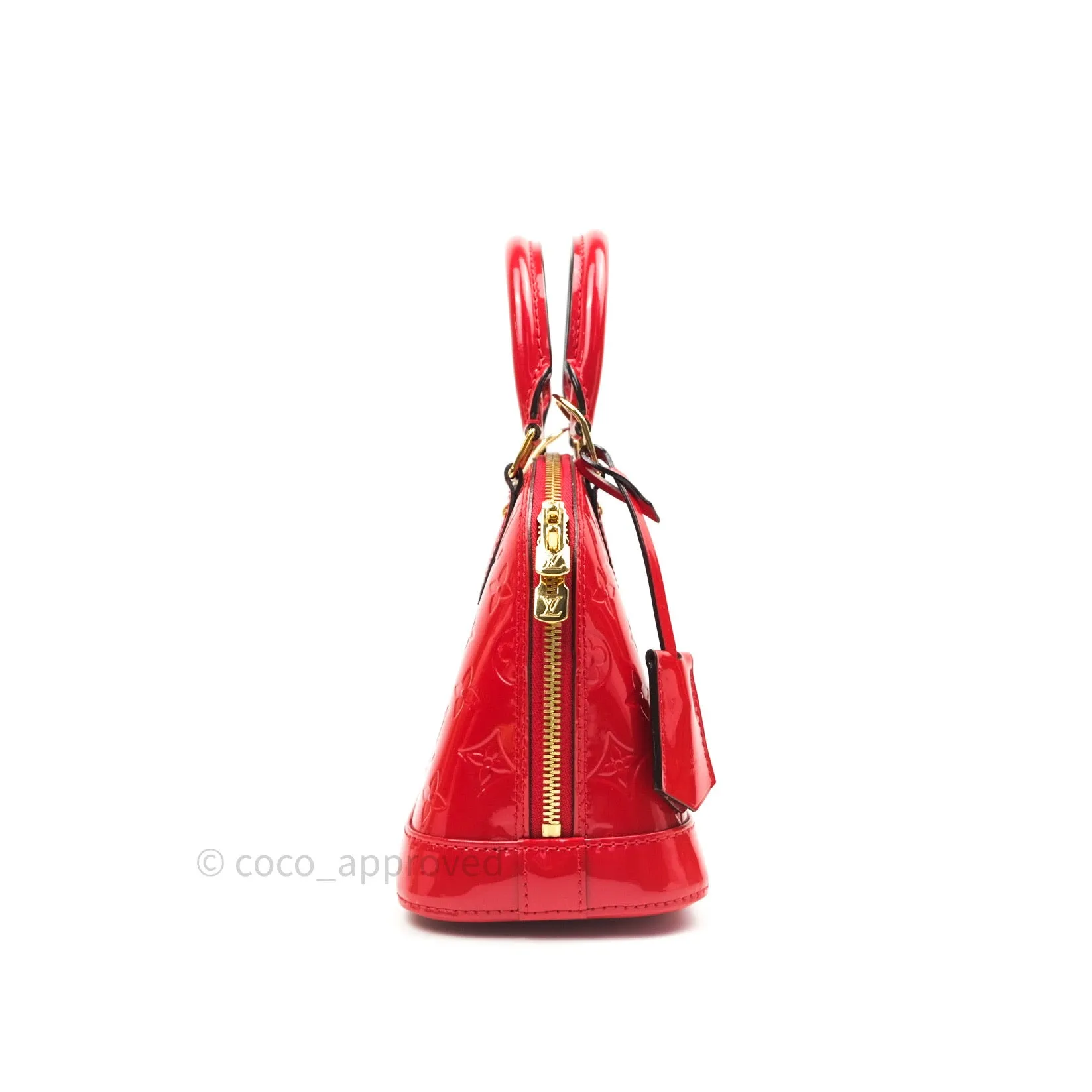 Louis Vuitton Alma BB Red Monogram Vernis Leather