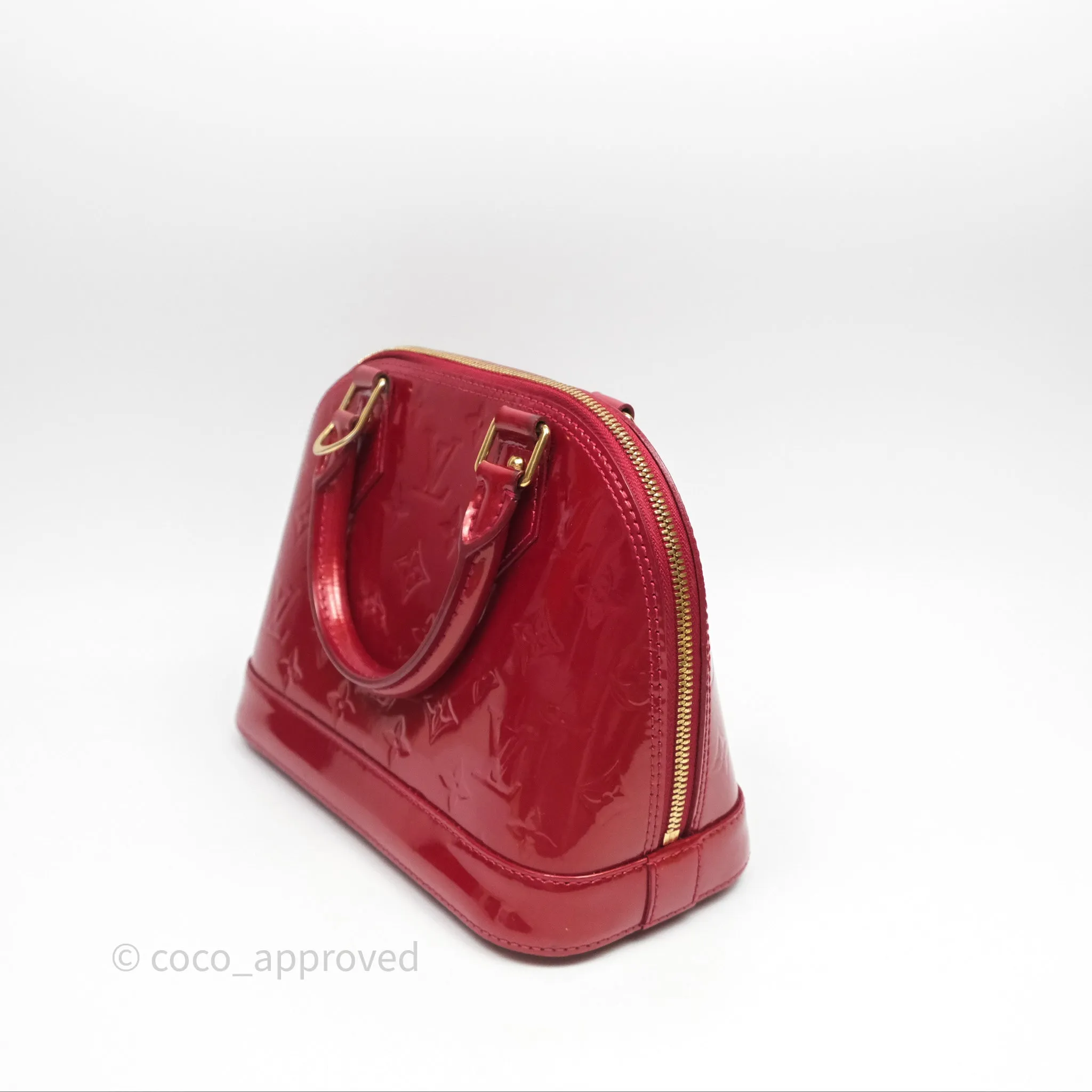 Louis Vuitton Alma BB Red Patent Gold Hardware