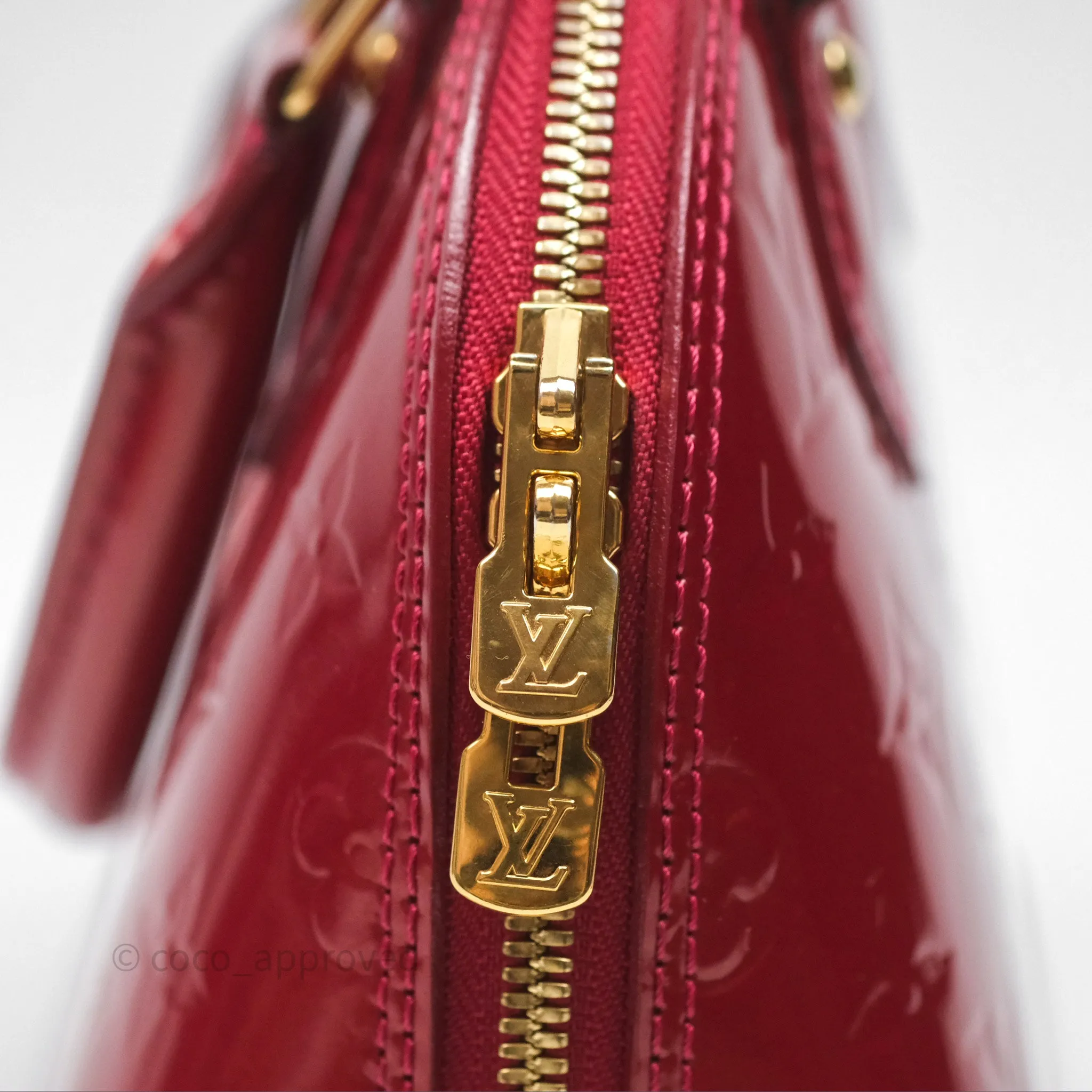 Louis Vuitton Alma BB Red Patent Gold Hardware