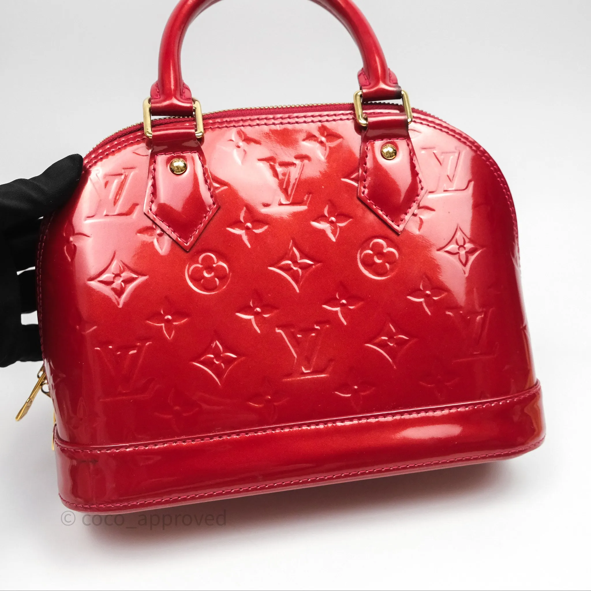 Louis Vuitton Alma BB Red Patent Gold Hardware