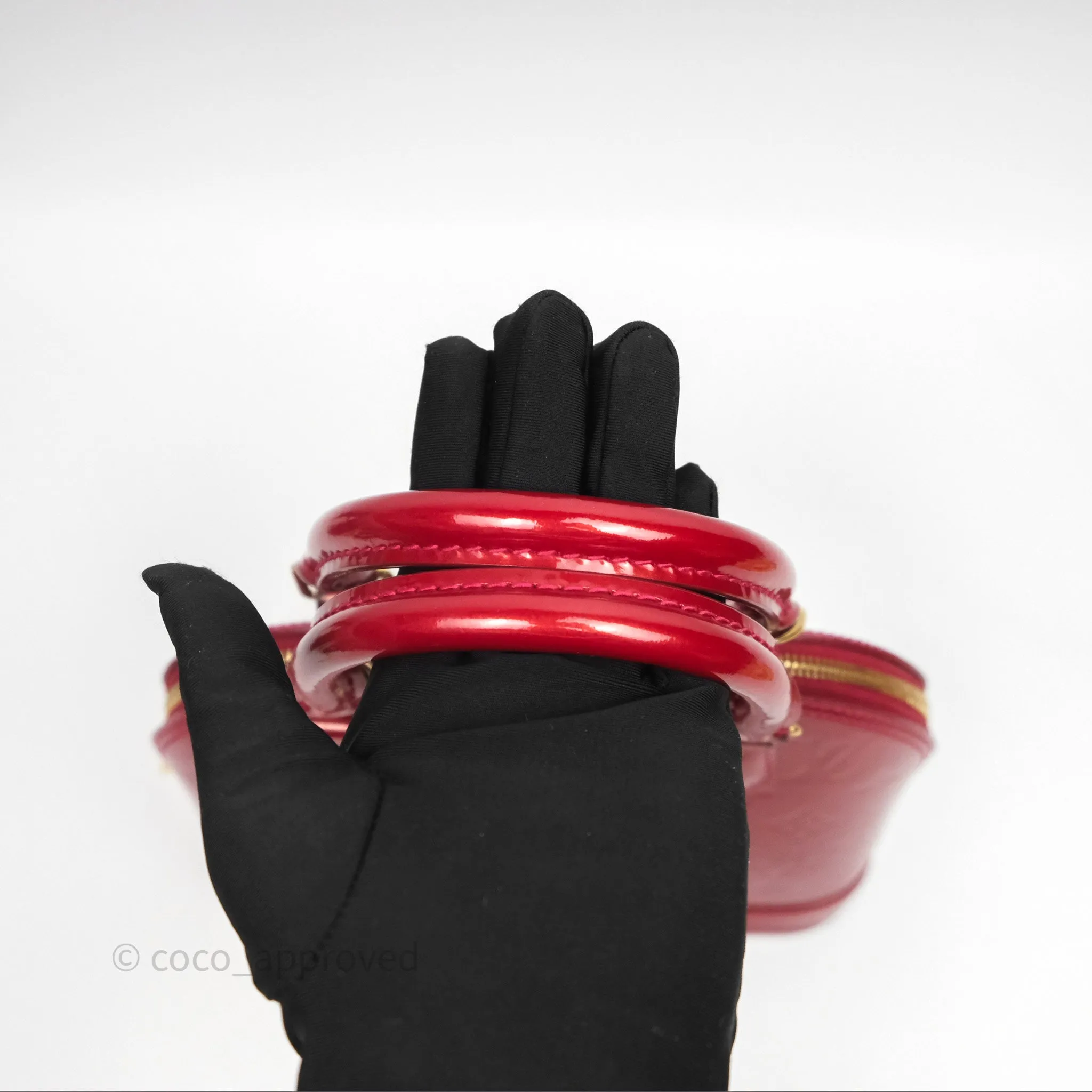 Louis Vuitton Alma BB Red Patent Gold Hardware