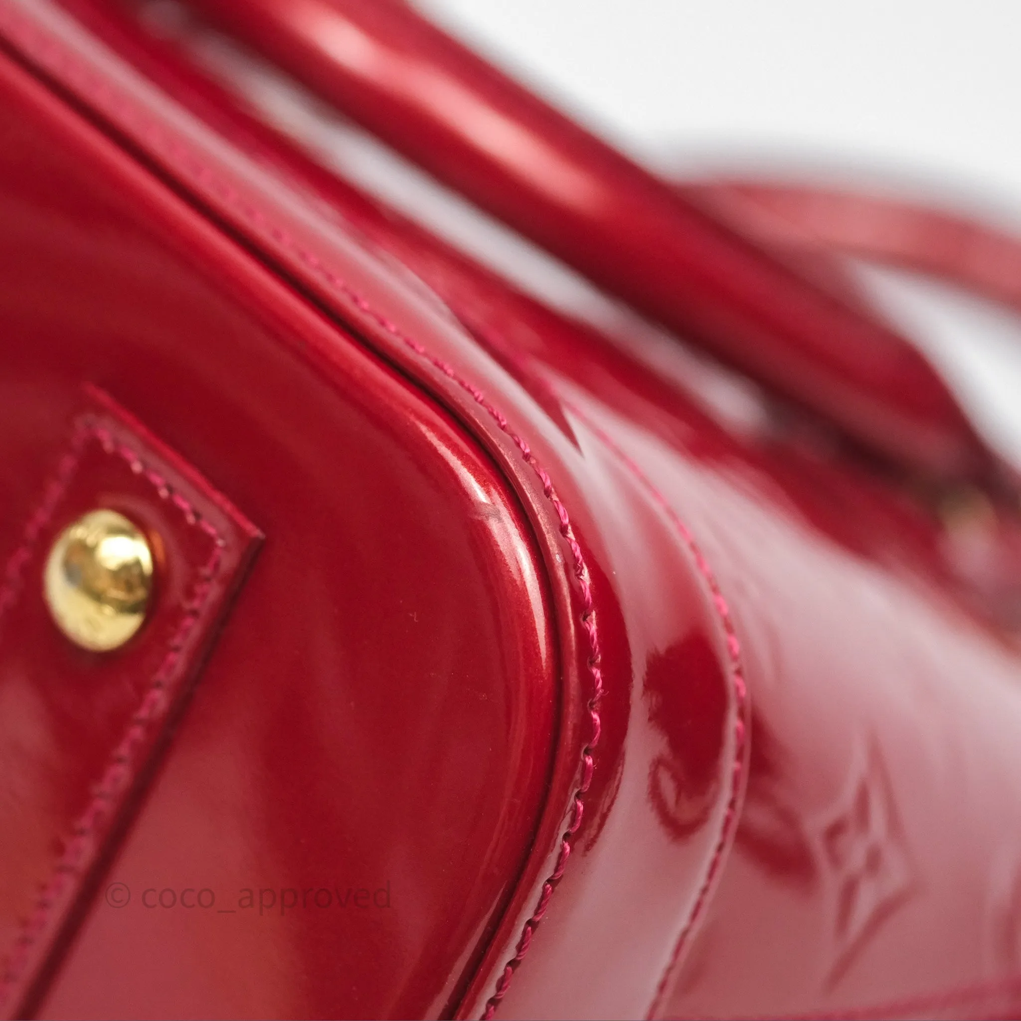 Louis Vuitton Alma BB Red Patent Gold Hardware
